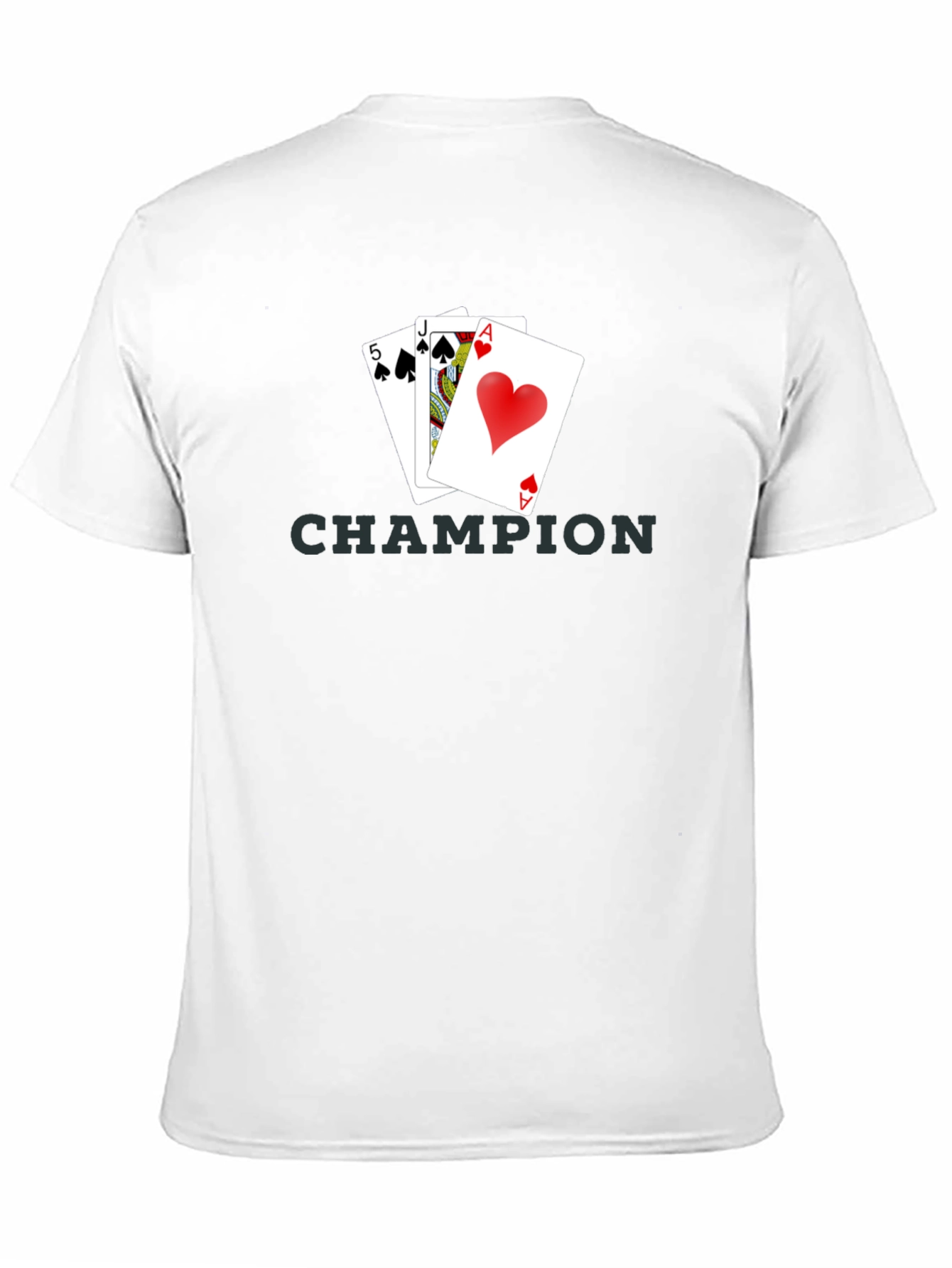Champion Poker Hand T-Shirt - Ace, Jack, 5 Cards Design - 11