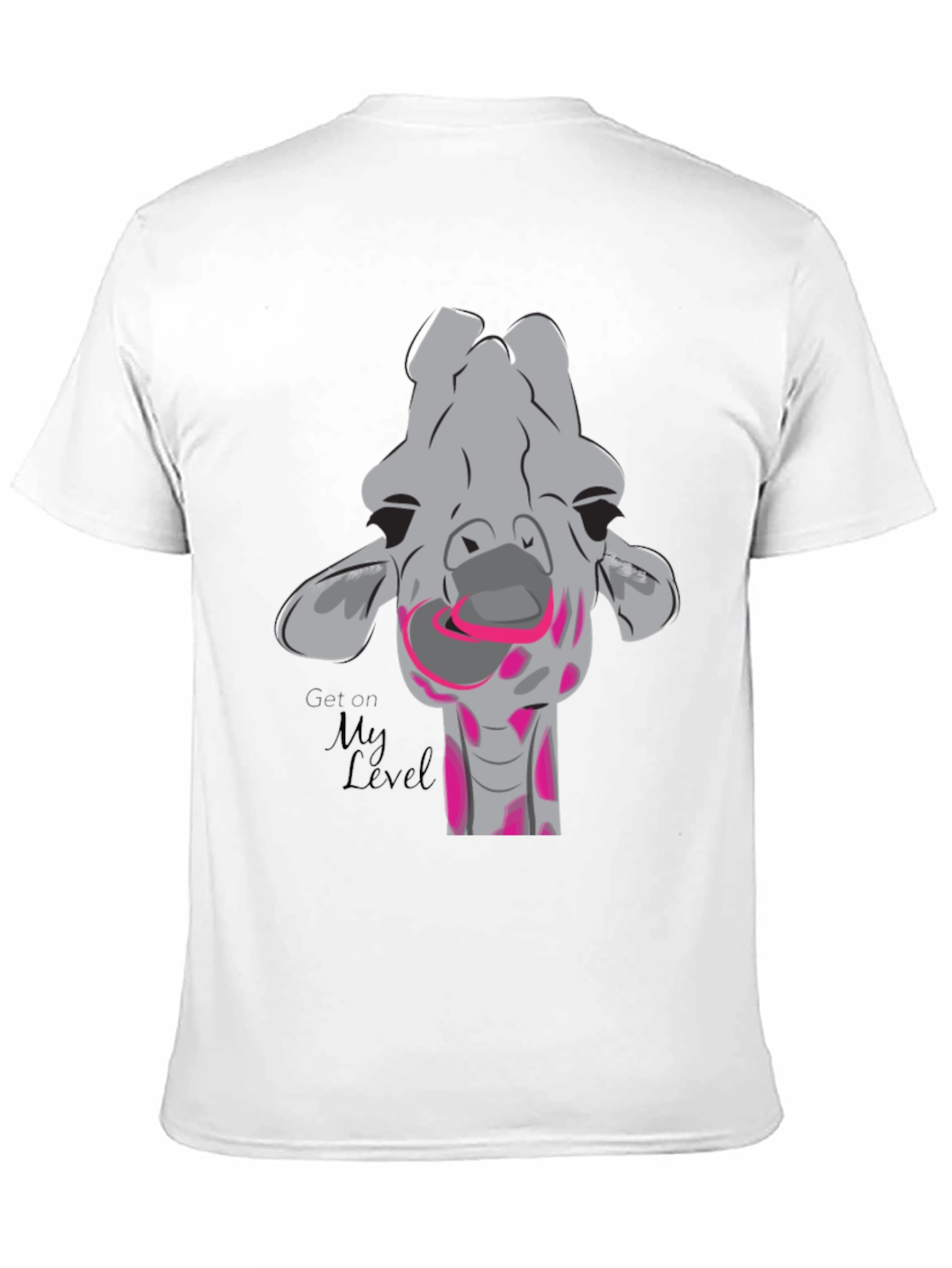 Black Giraffe Humor T-Shirt - Get On My Level view 11
