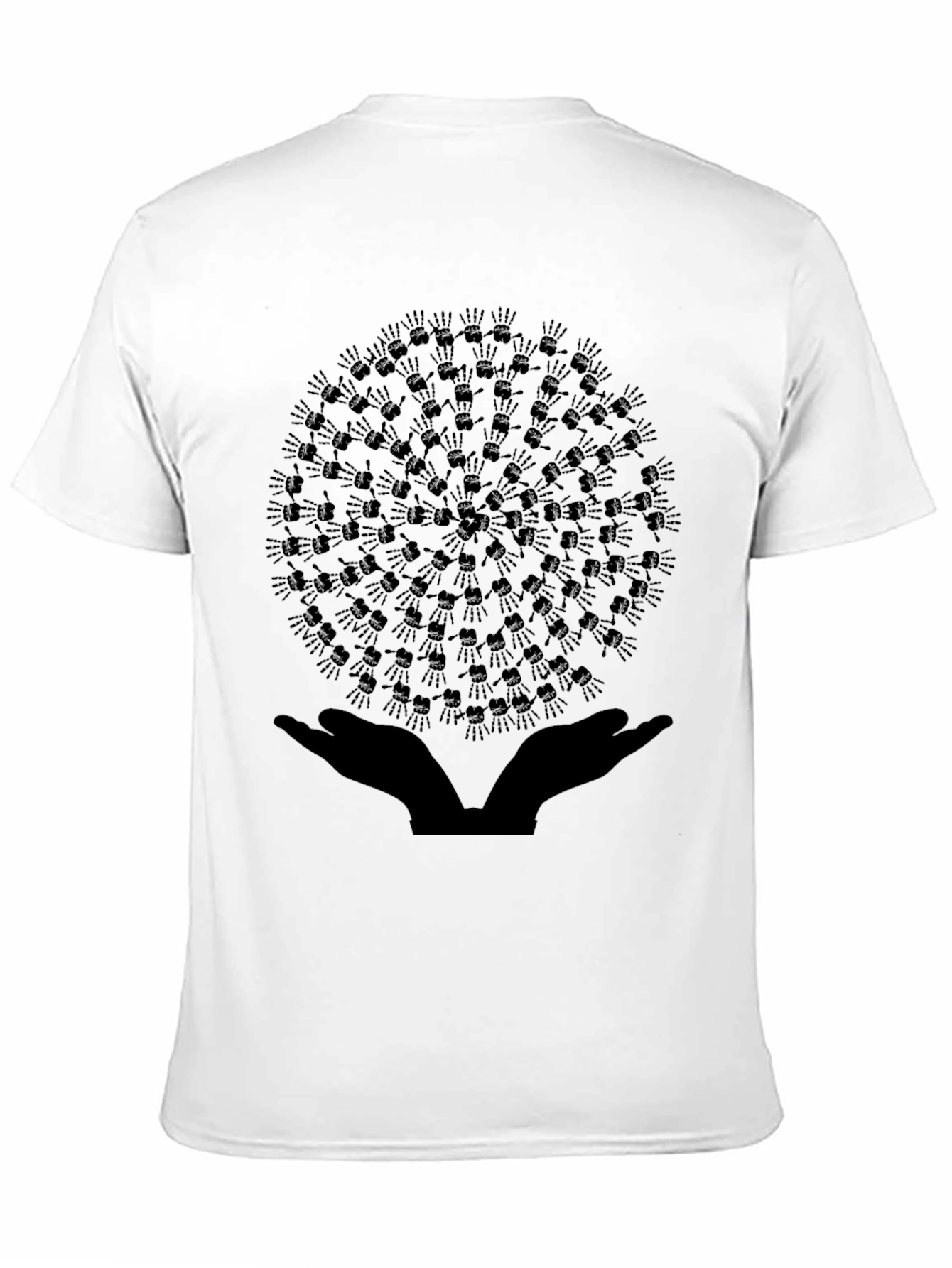 Black Unity Hands Graphic Tee - Black Crew Neck T-Shirt view 11