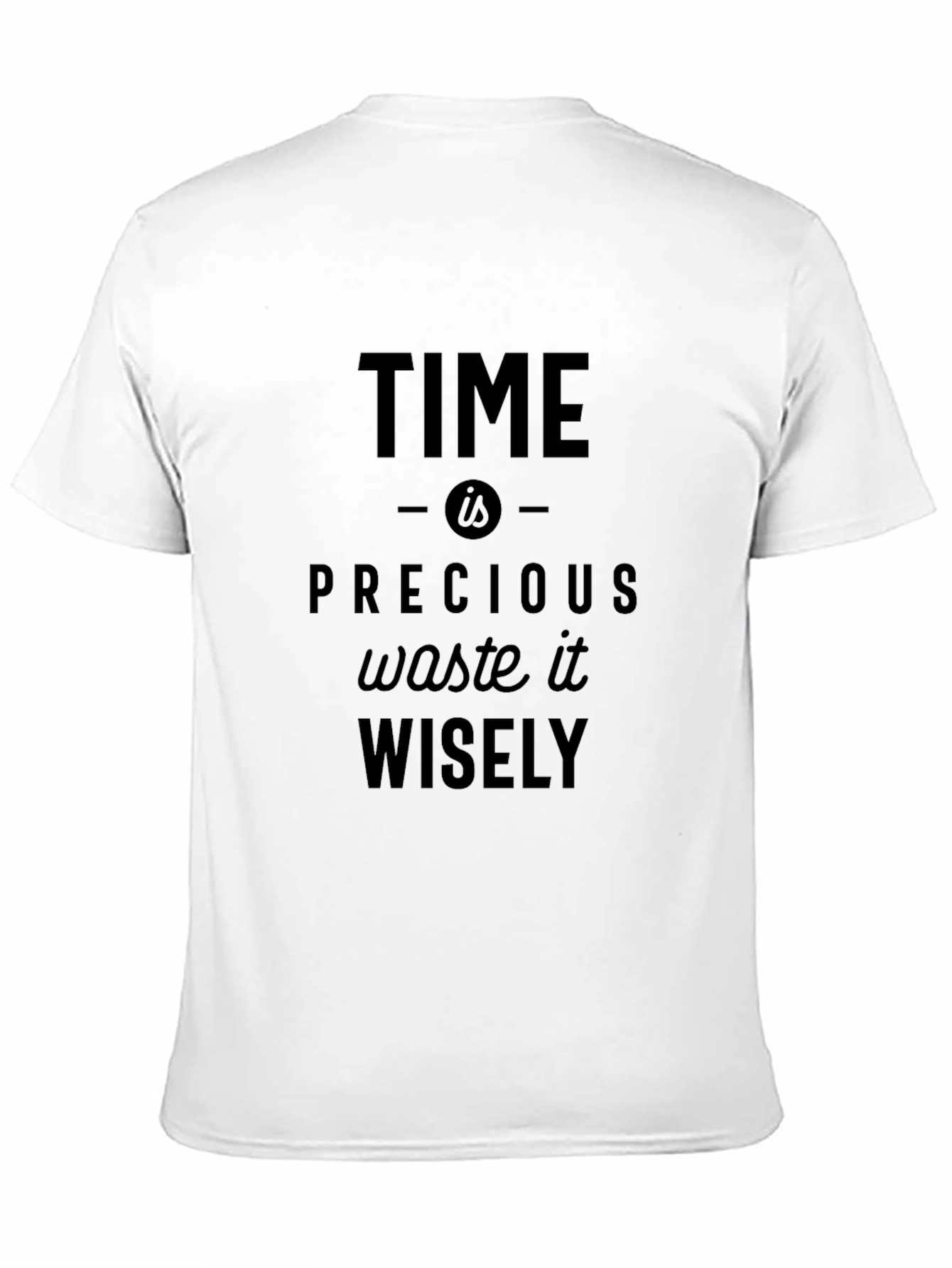 Black Time is Precious Slogan Black Graphic T-Shirt view 11