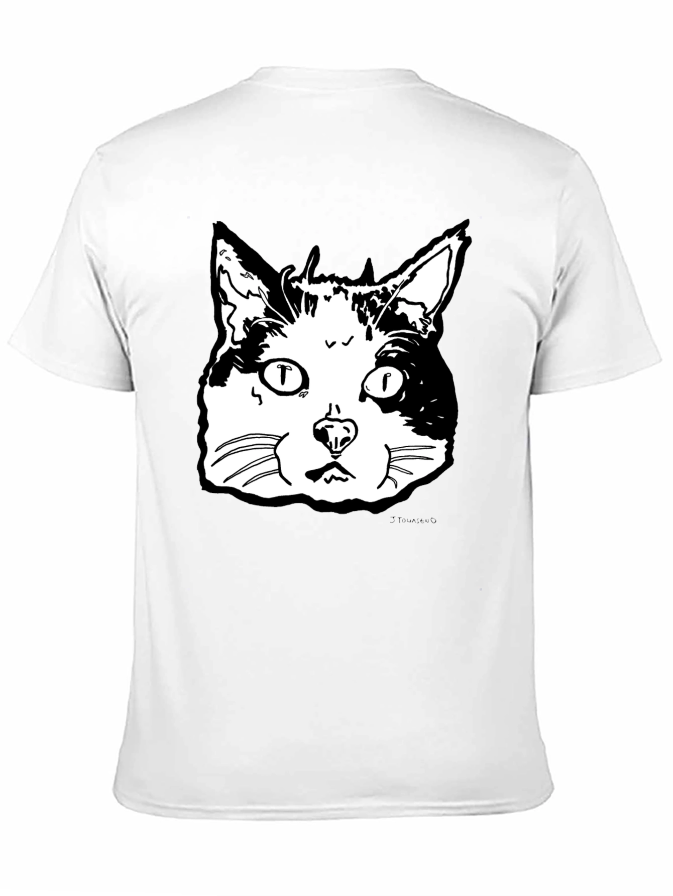 Black Cat Face Graphic T-Shirt - Black view 11