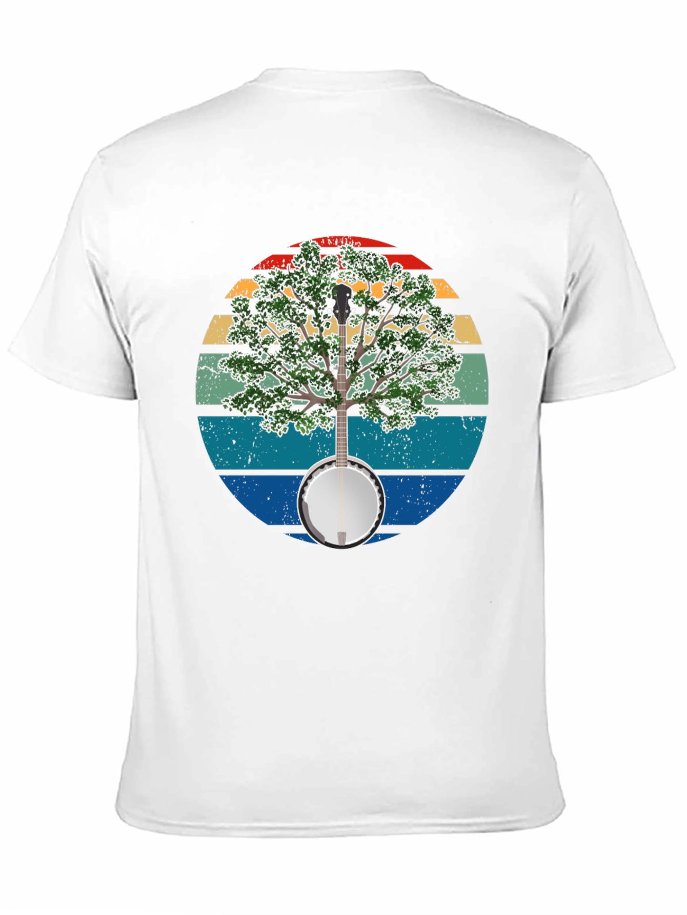 Black Banjo Tree Graphic T-Shirt view 11