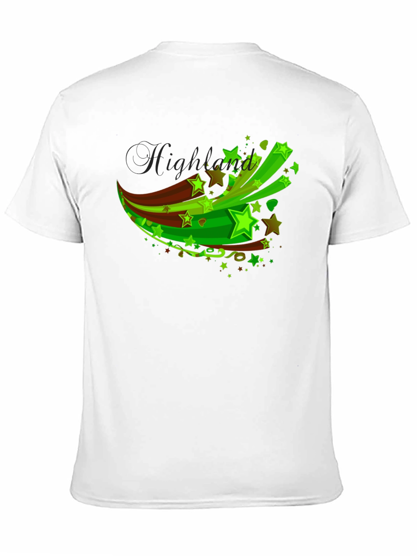 Black Men's Black T-Shirt with Green Star Graphic view 11