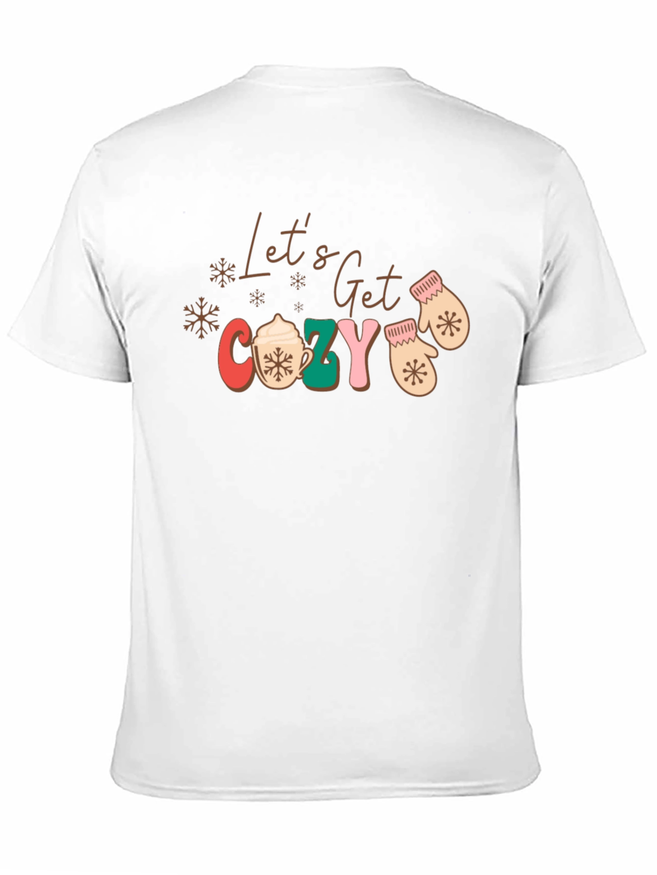 Black Let's Get Cozy Christmas Graphic Tee view 11