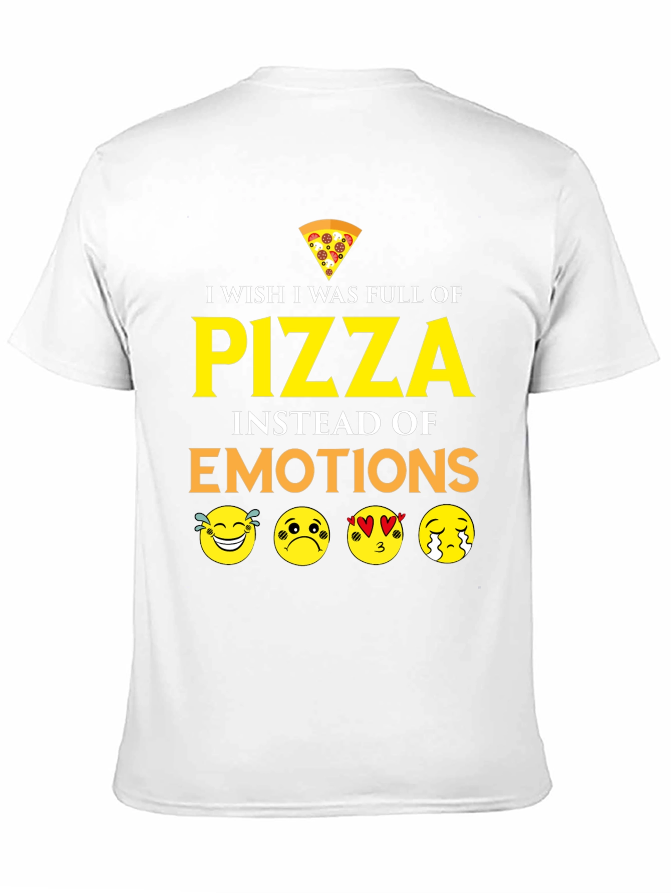 Black Pizza Emotions Graphic T-Shirt - Funny Foodie Tee view 11