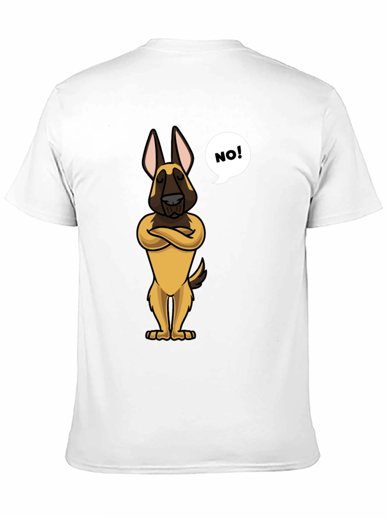 Black Funny Dog Cartoon T-Shirt - "NO!" view 11