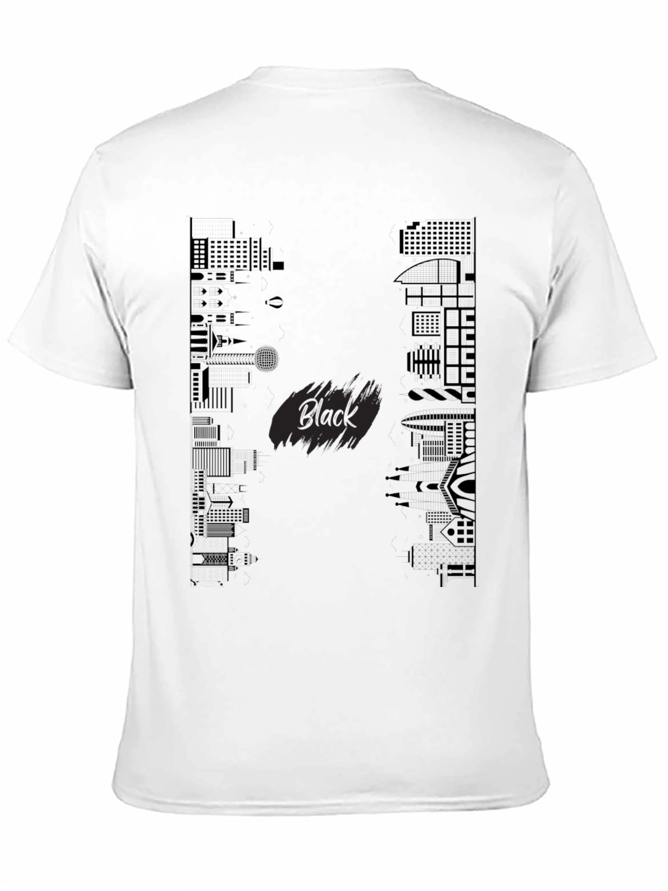 Black Black Cityscape Graphic Tee view 11