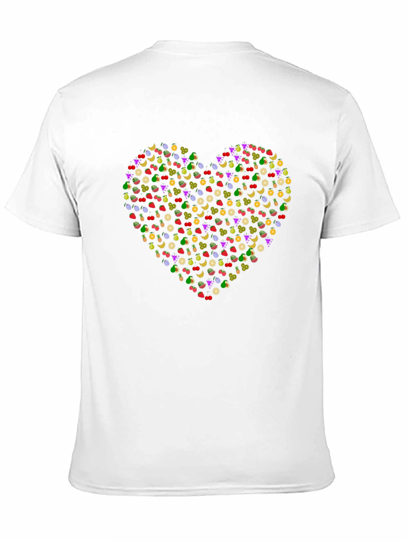 Black Fruit Heart T-Shirt - Black Cotton Tee view 11