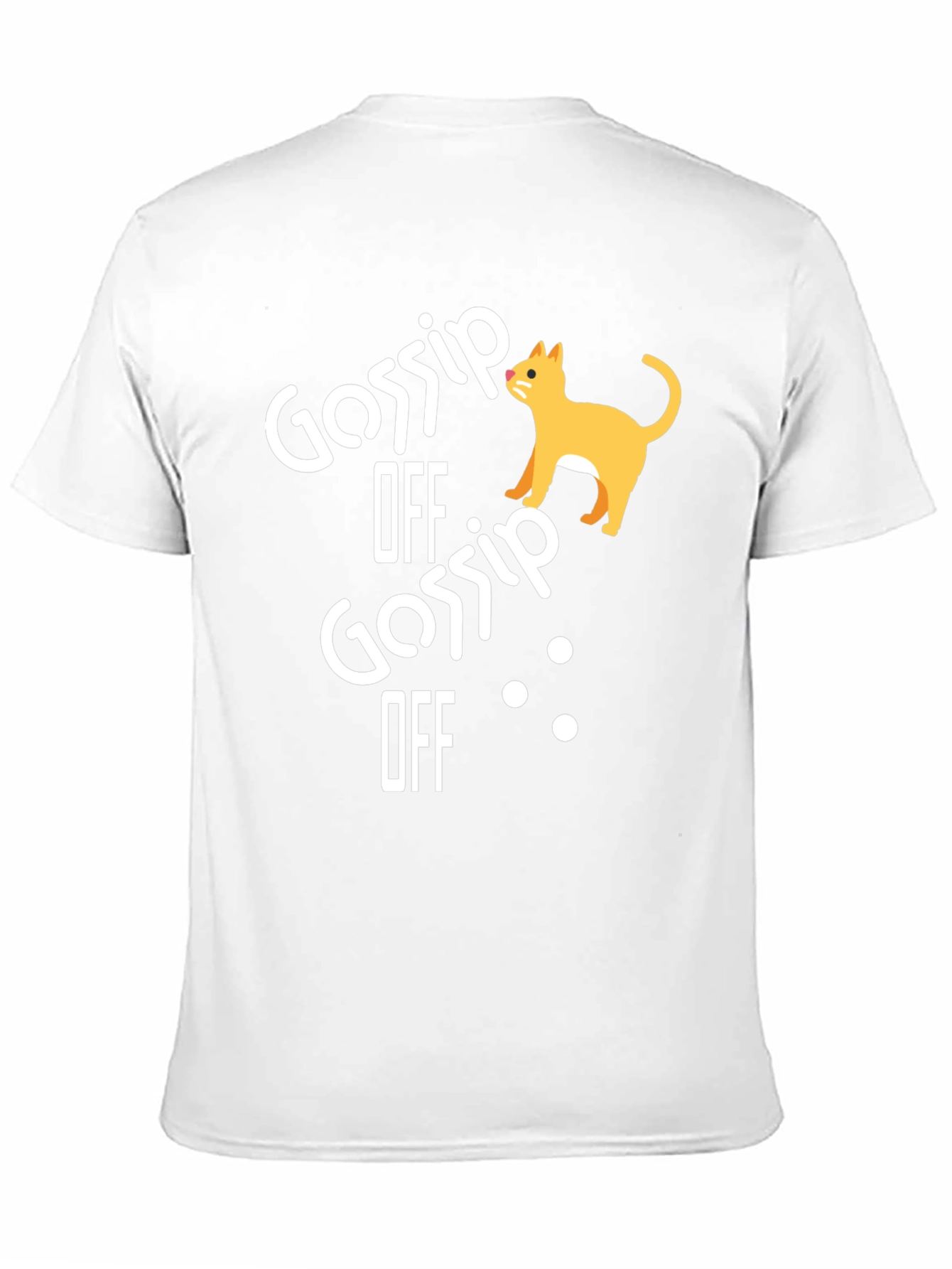Black Gossip Off Cat Graphic Tee - Unisex Black T-Shirt view 11