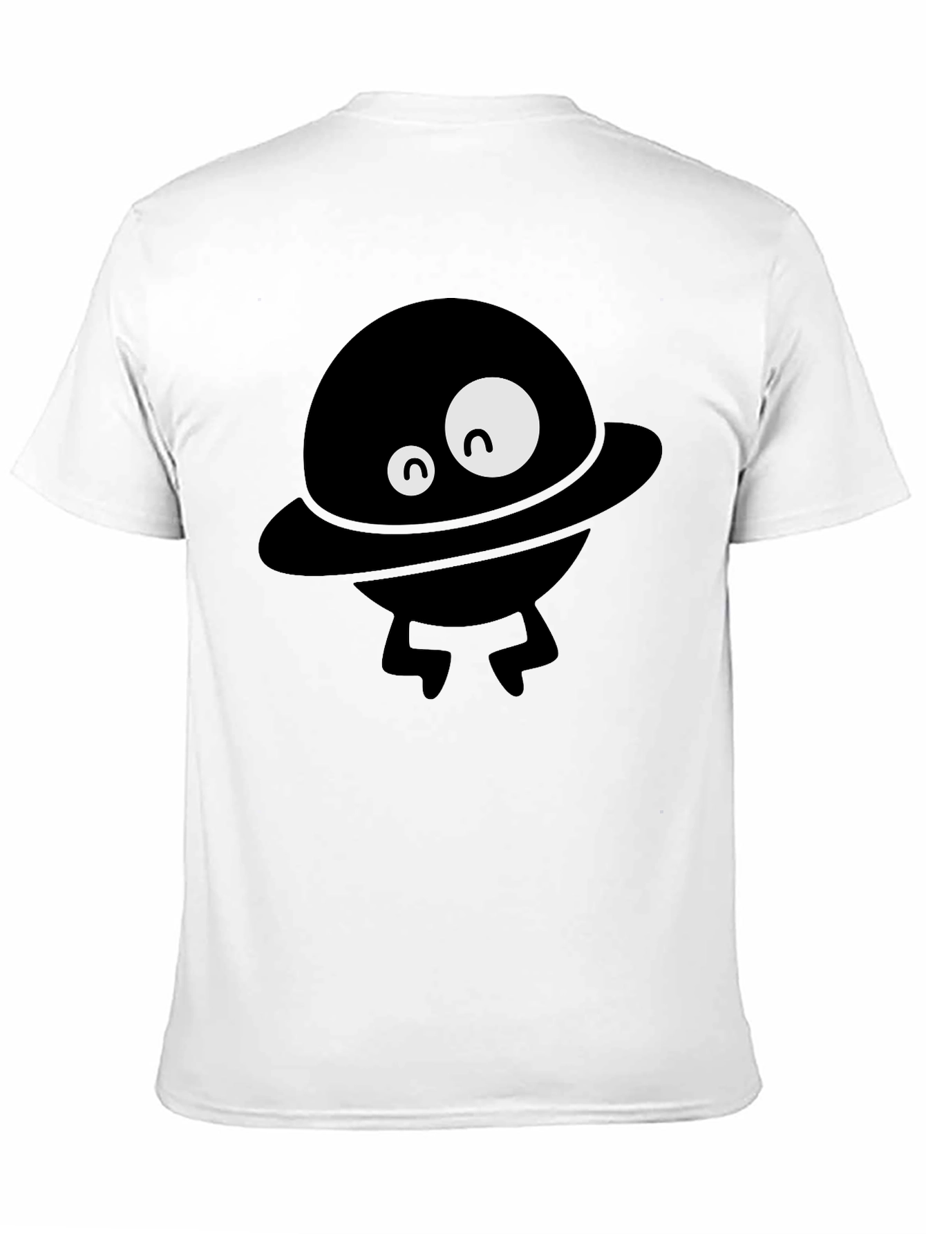 Black Funny Alien UFO Graphic Black T-Shirt view 11