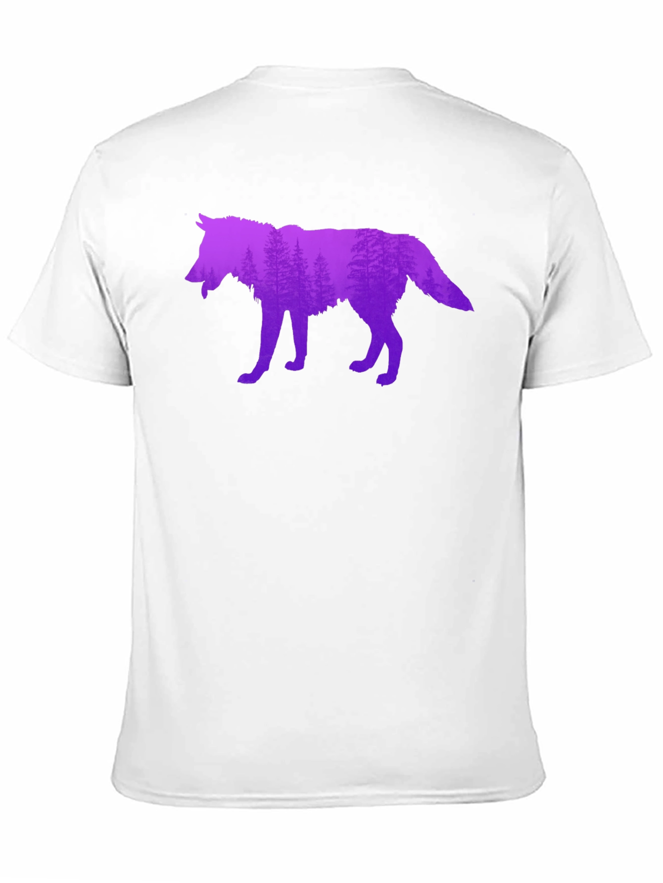 Black Wolf Silhouette Forest Graphic T-Shirt view 11