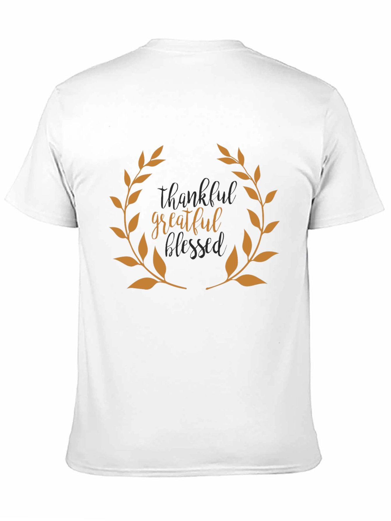 Black Thankful, Grateful, Blessed Black T-Shirt view 11