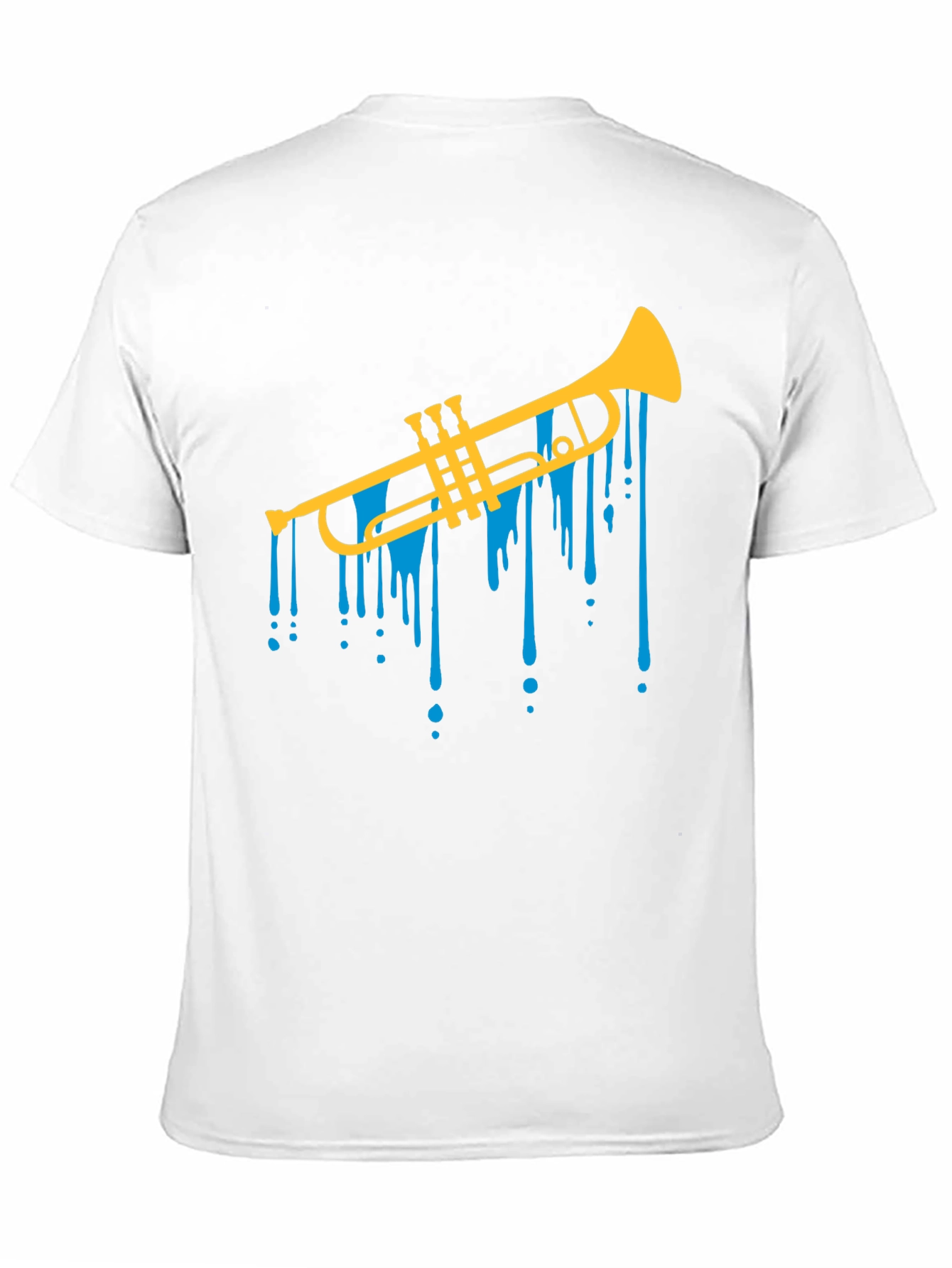 Black Trumpet Drip Graphic Tee - Cool Musical T-Shirt view 11