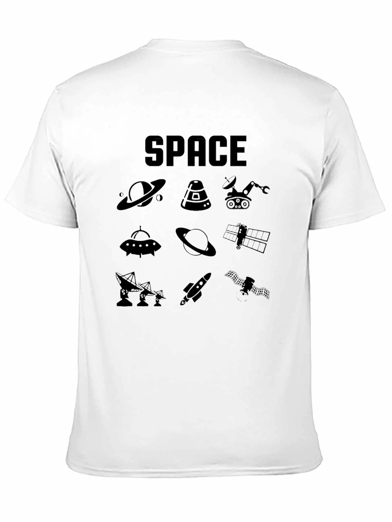 Black Space Graphic Print Black T-Shirt view 11