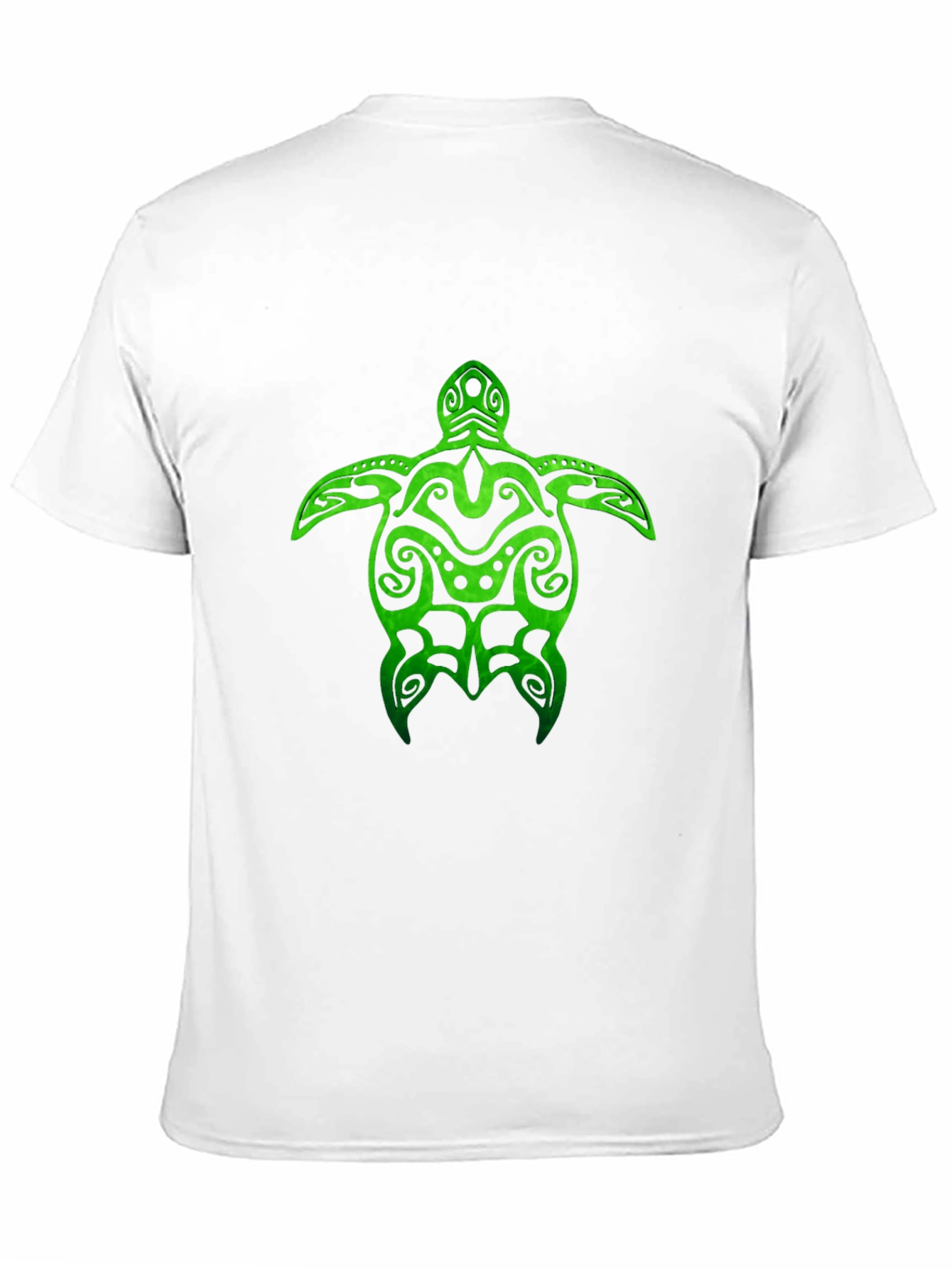 Black Green Turtle Tribal Design Black T-Shirt view 11
