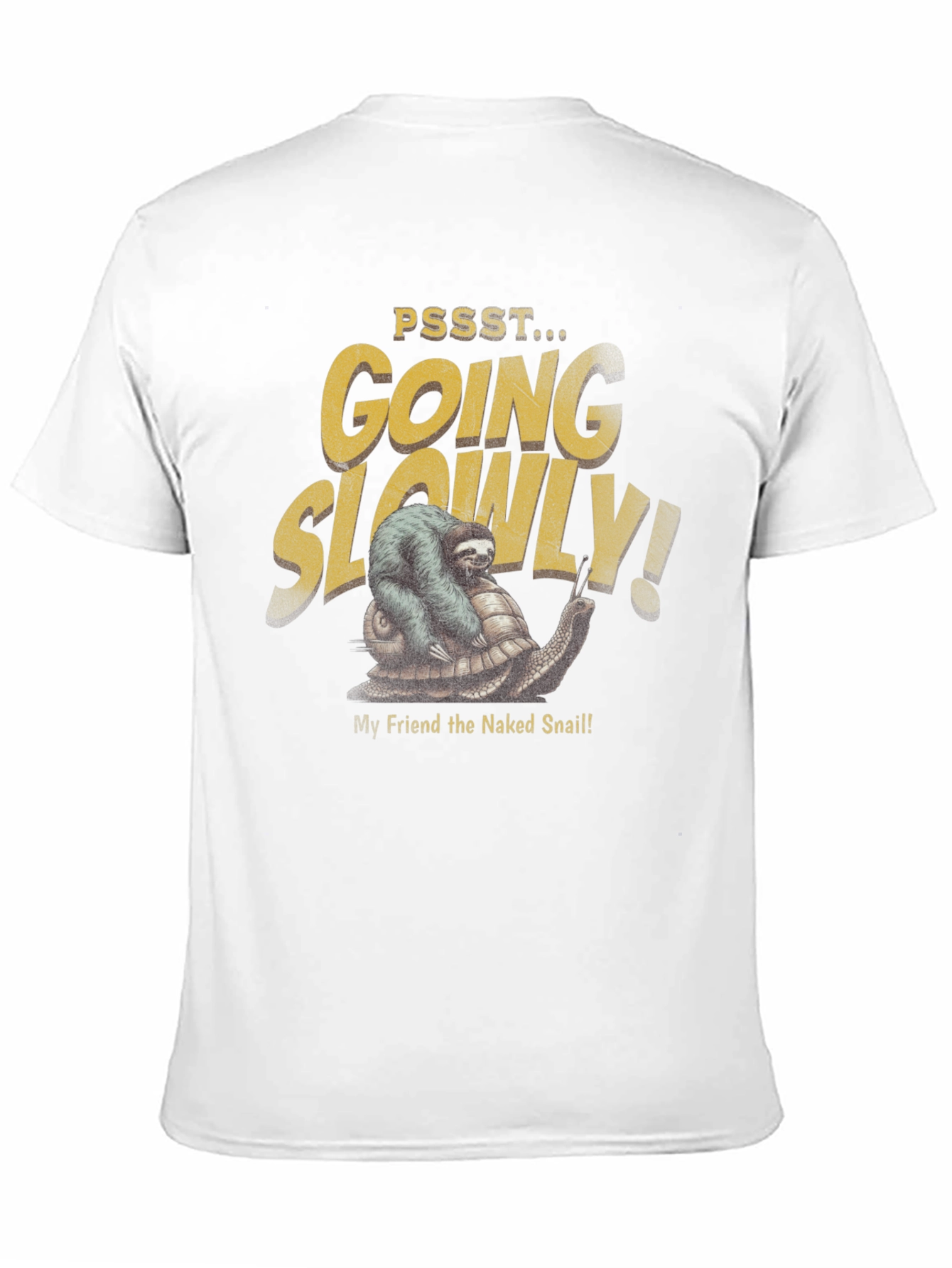 Black Sloth Riding a Snail T-Shirt - Going Slowly! view 11