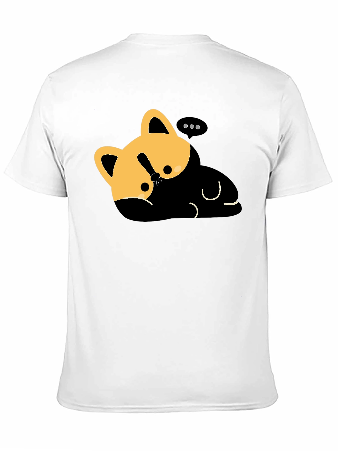 Black Cute Cat Nap T-Shirt - Relaxed Fit, Black view 11