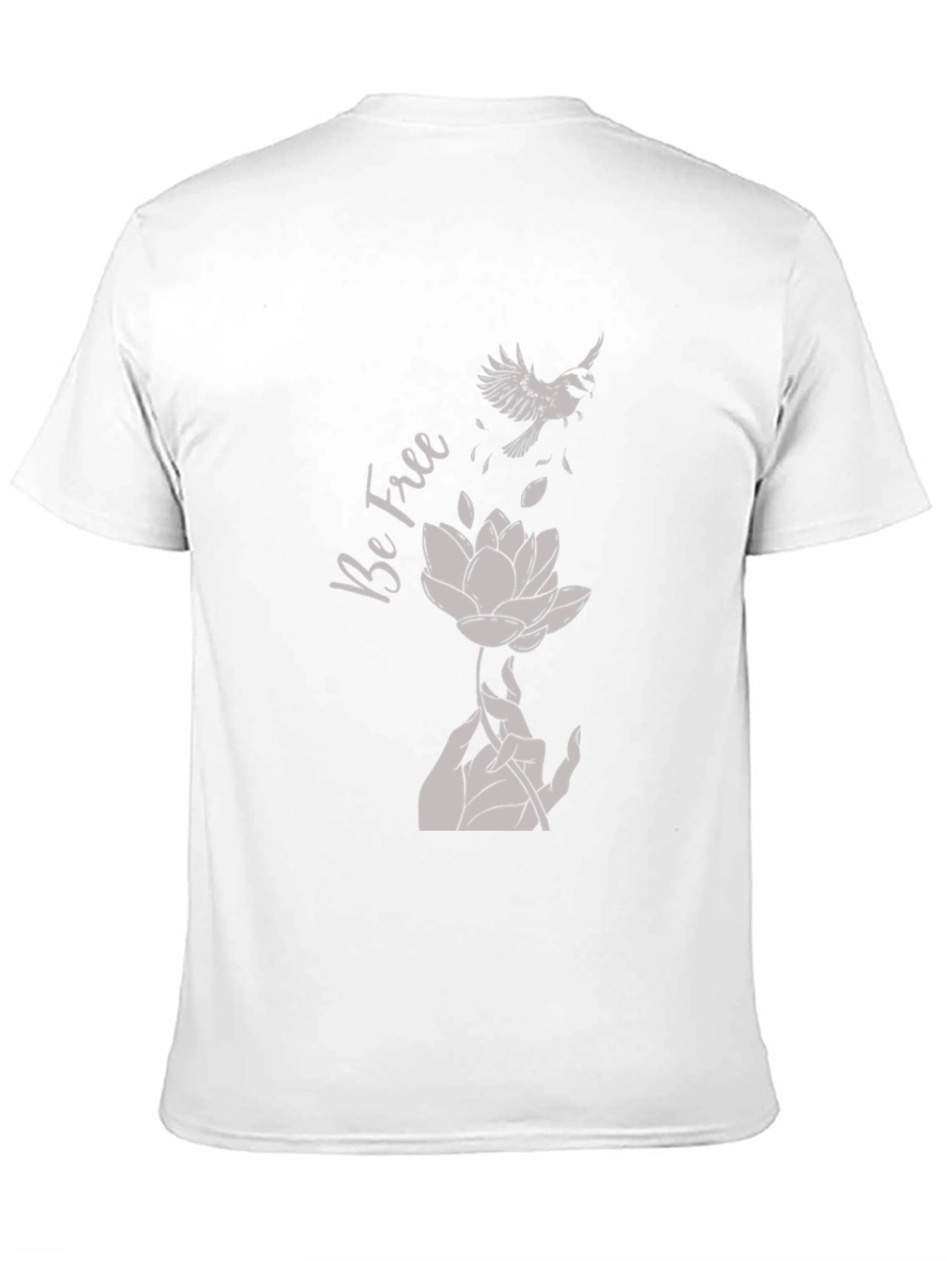 Black Be Free Graphic Tee - Bird & Lotus Design view 11