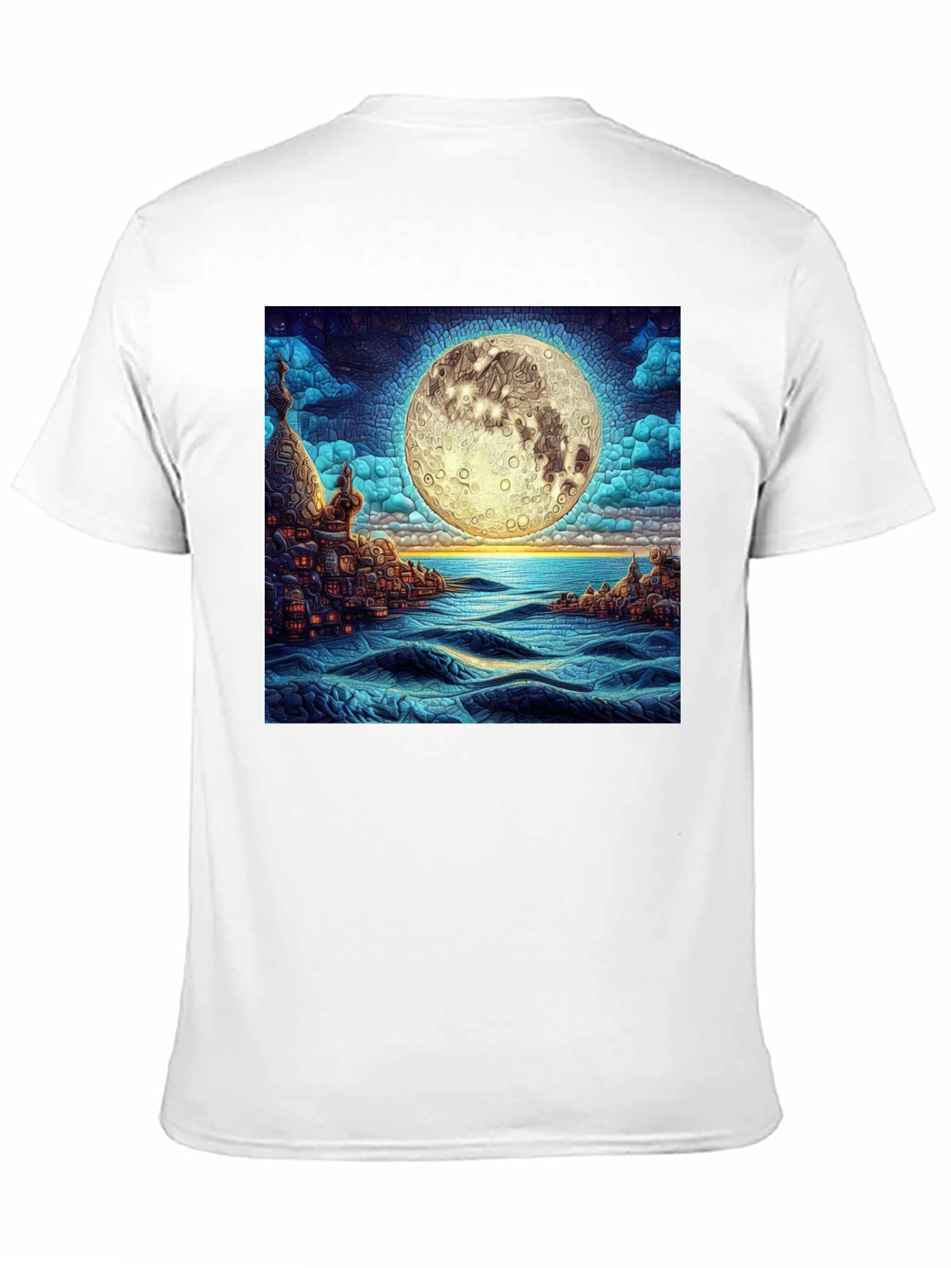 Black Moonlit Cityscape Graphic Tee view 11