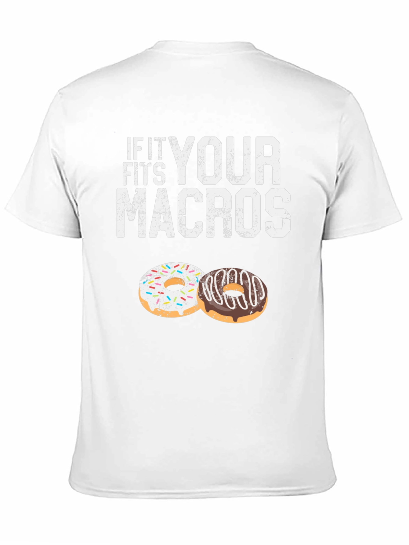 Black If It Fits Your Macros T-Shirt Doughnut Lover view 11