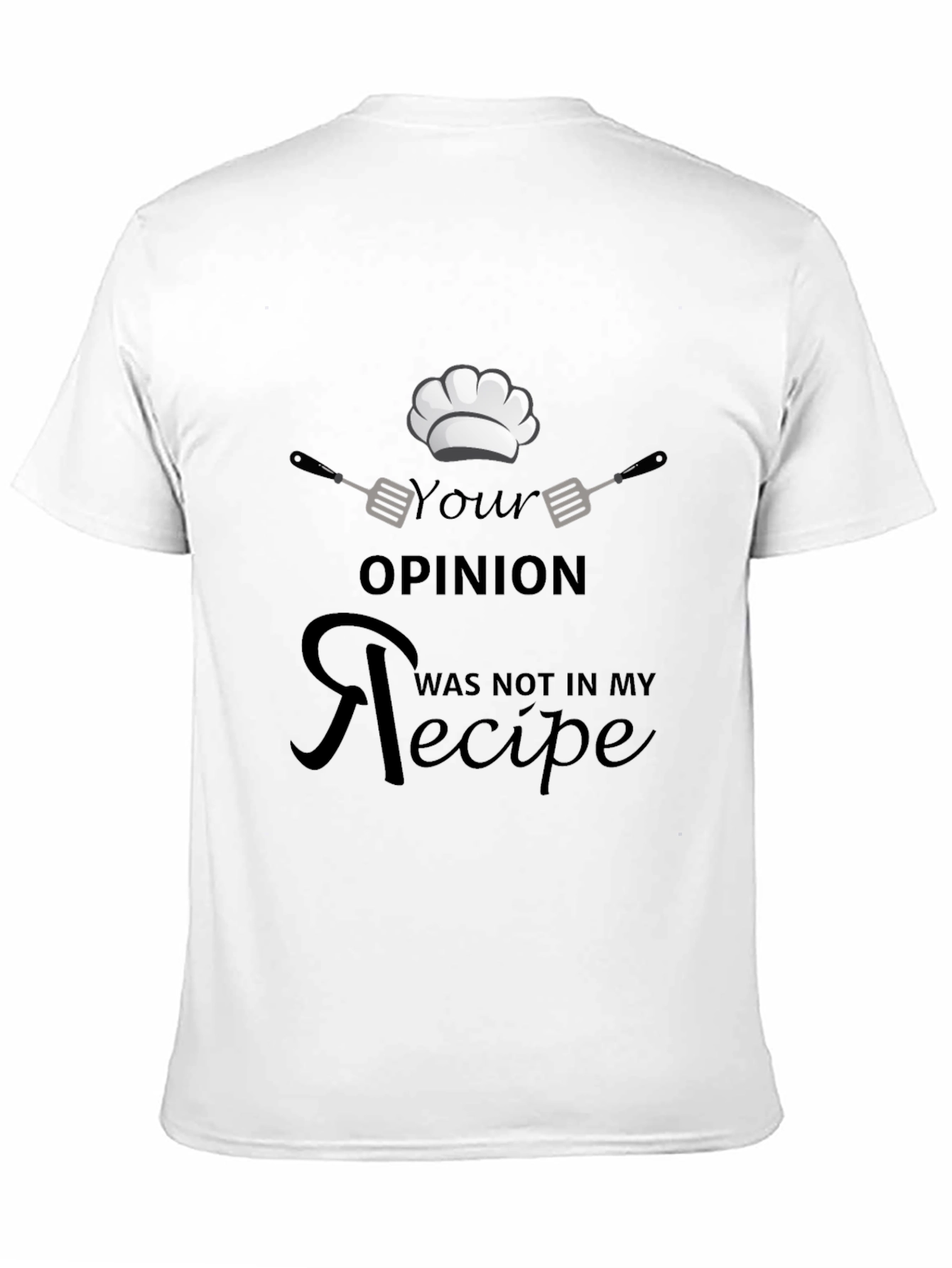 Black Chef's Opinion Recipe Black T-Shirt view 11