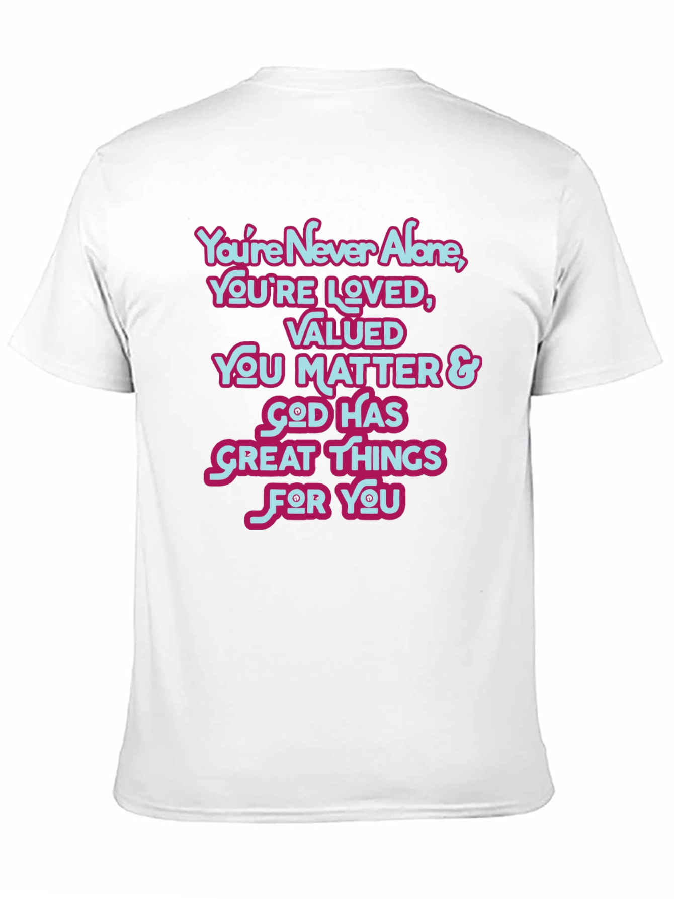 Black Inspirational T-Shirt: You're Never Alone Christian Tee view 11
