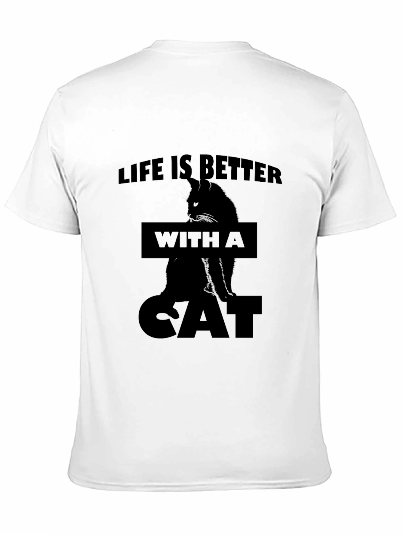 Black Life is Better with a Cat Black T-Shirt view 11
