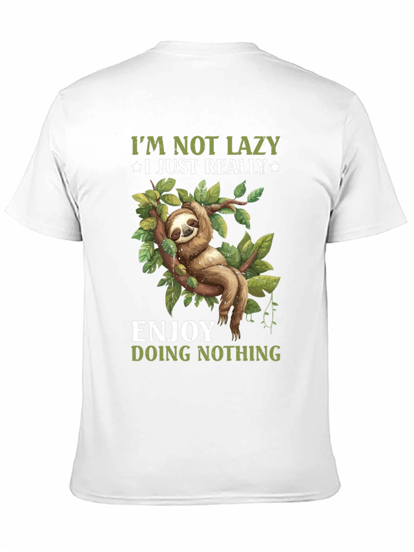 Black Funny Sloth T-Shirt: Enjoy Doing Nothing Tee view 11