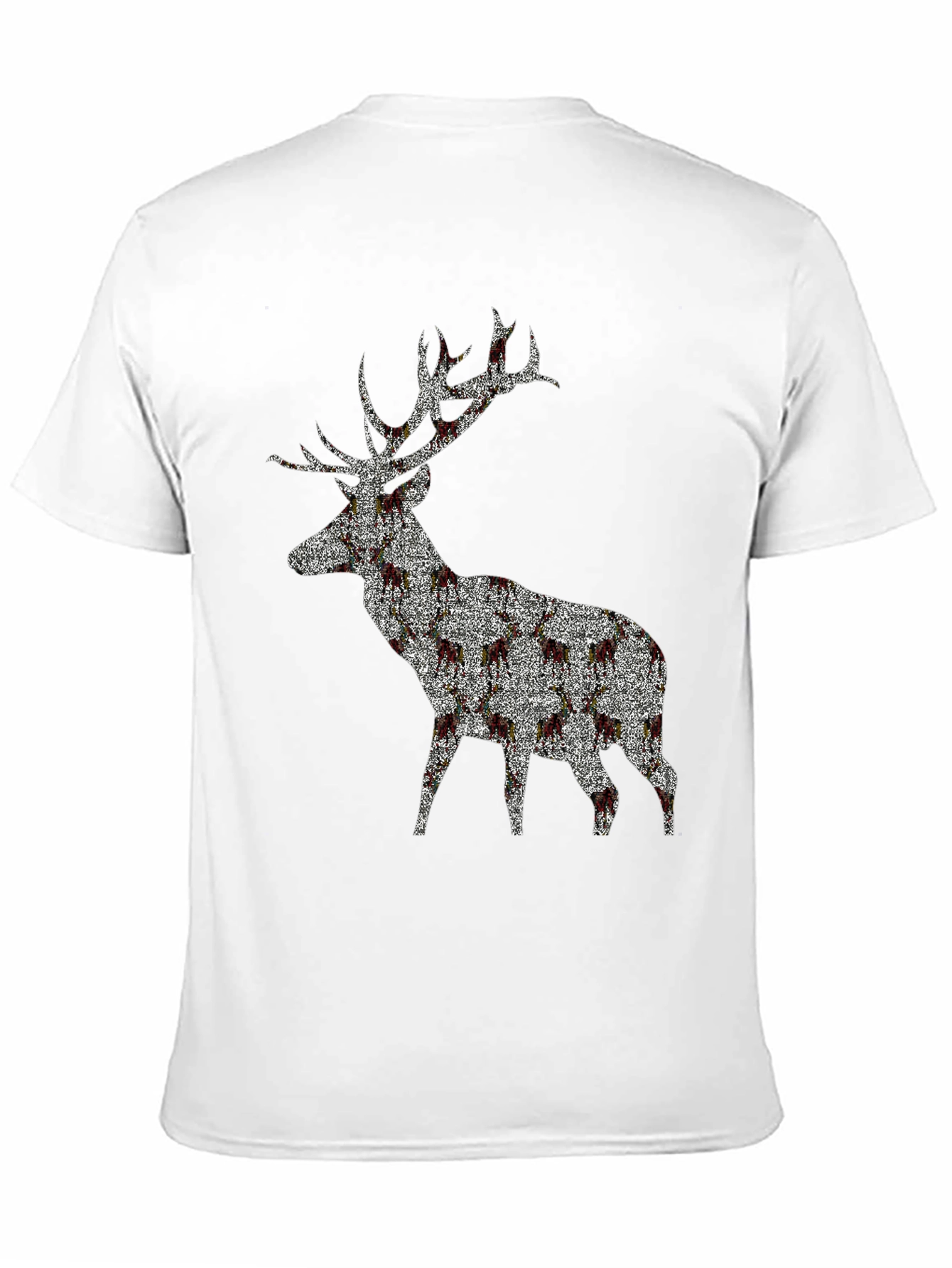 Black Stag Patterned Crew Neck T-Shirt view 11