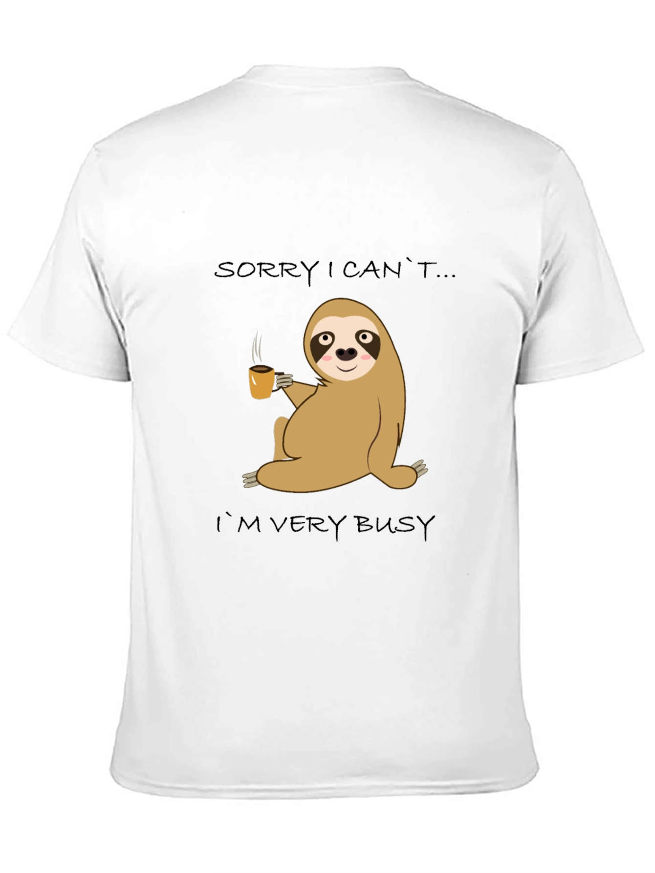 Black Busy Sloth Coffee T-Shirt - Relaxed & Comfy Style view 11