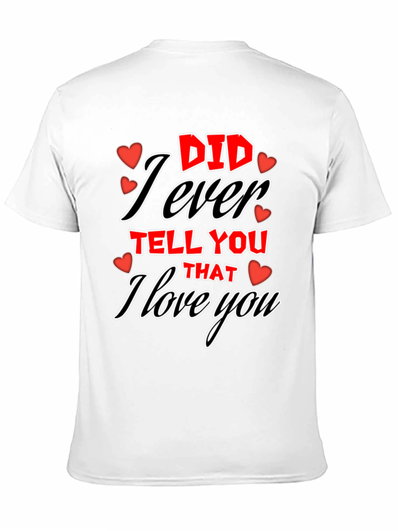 Black I Love You Graphic Tee - Valentine's Day T-Shirt view 11