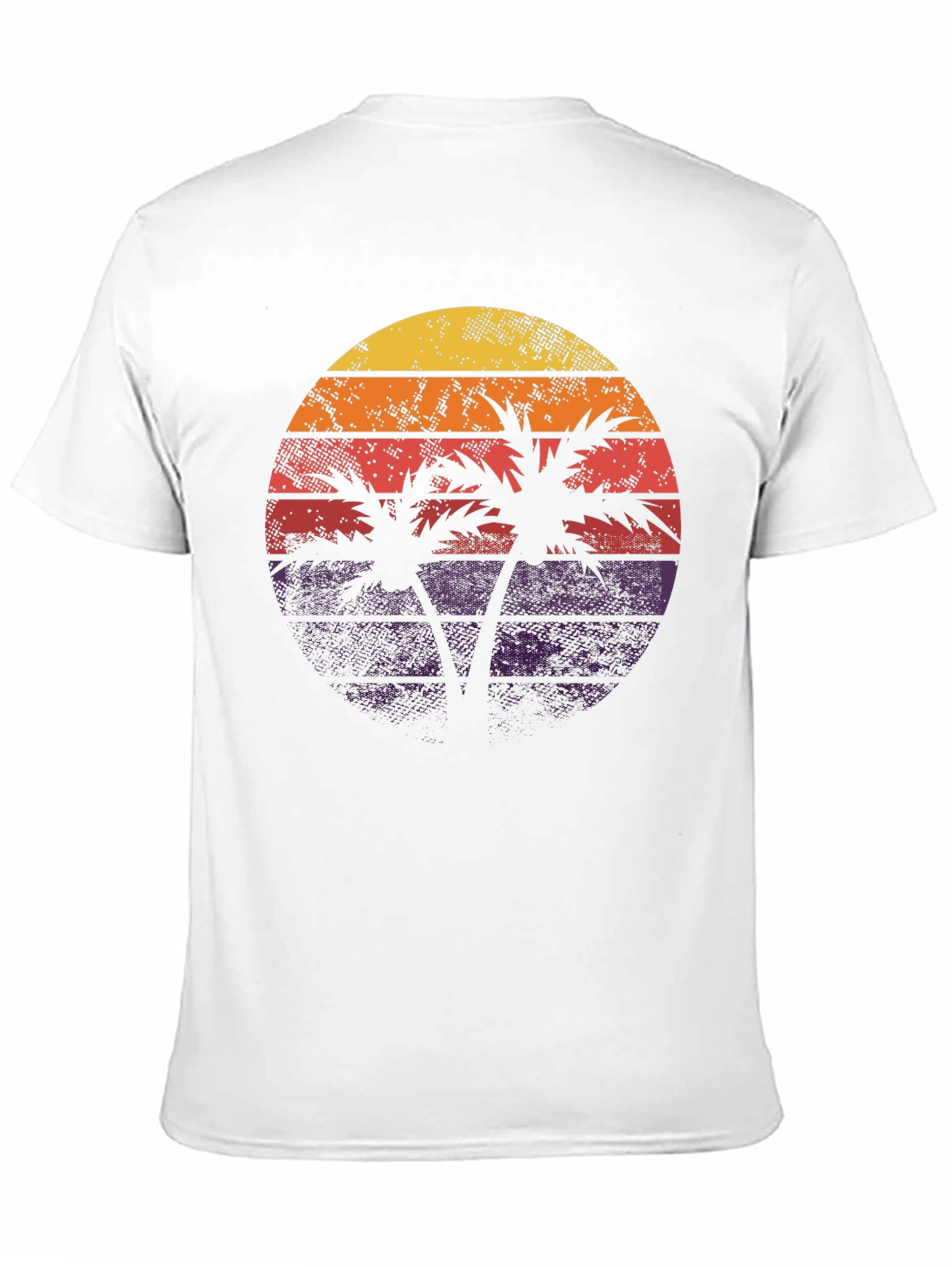 Black Retro Sunset Palm Tree Graphic Tee view 11