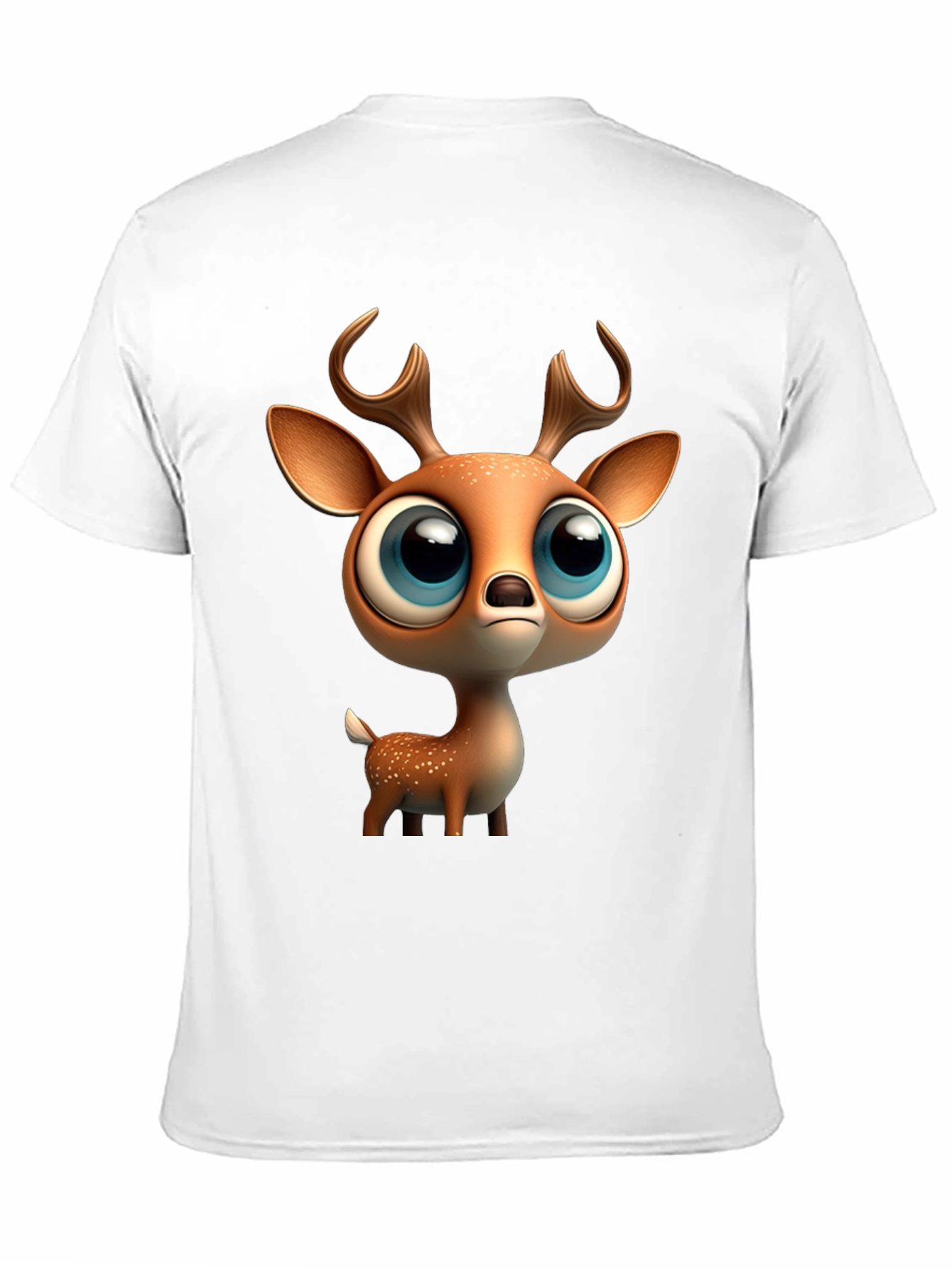 Black Cute Deer Graphic Tee - Stylish Black T-Shirt view 11