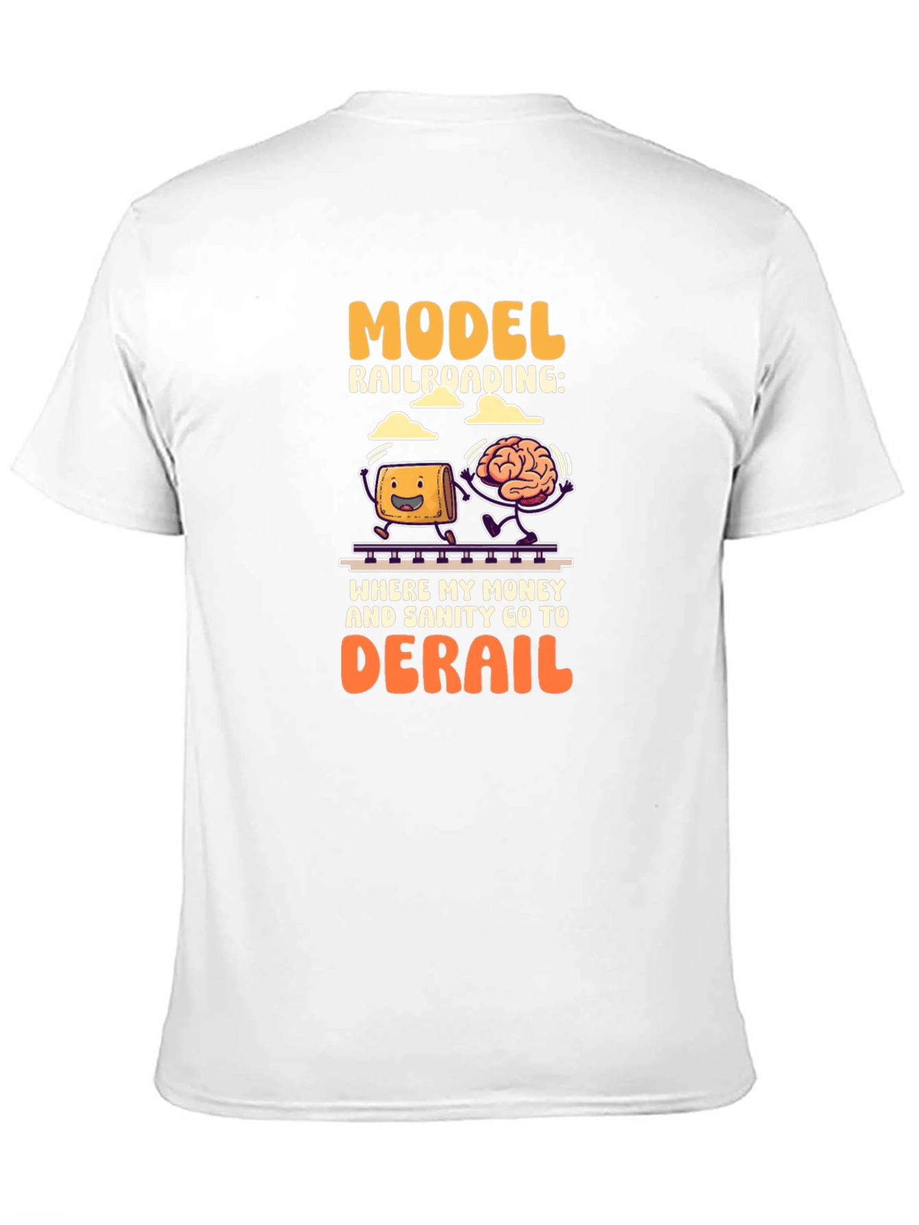Black Model Railroading T-Shirt: Money & Sanity Derail! view 11