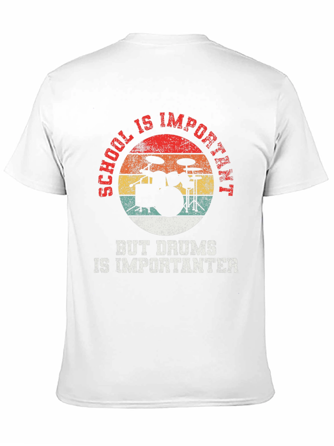 Black Drummer T-Shirt - School is Important, Drums Importanter view 11