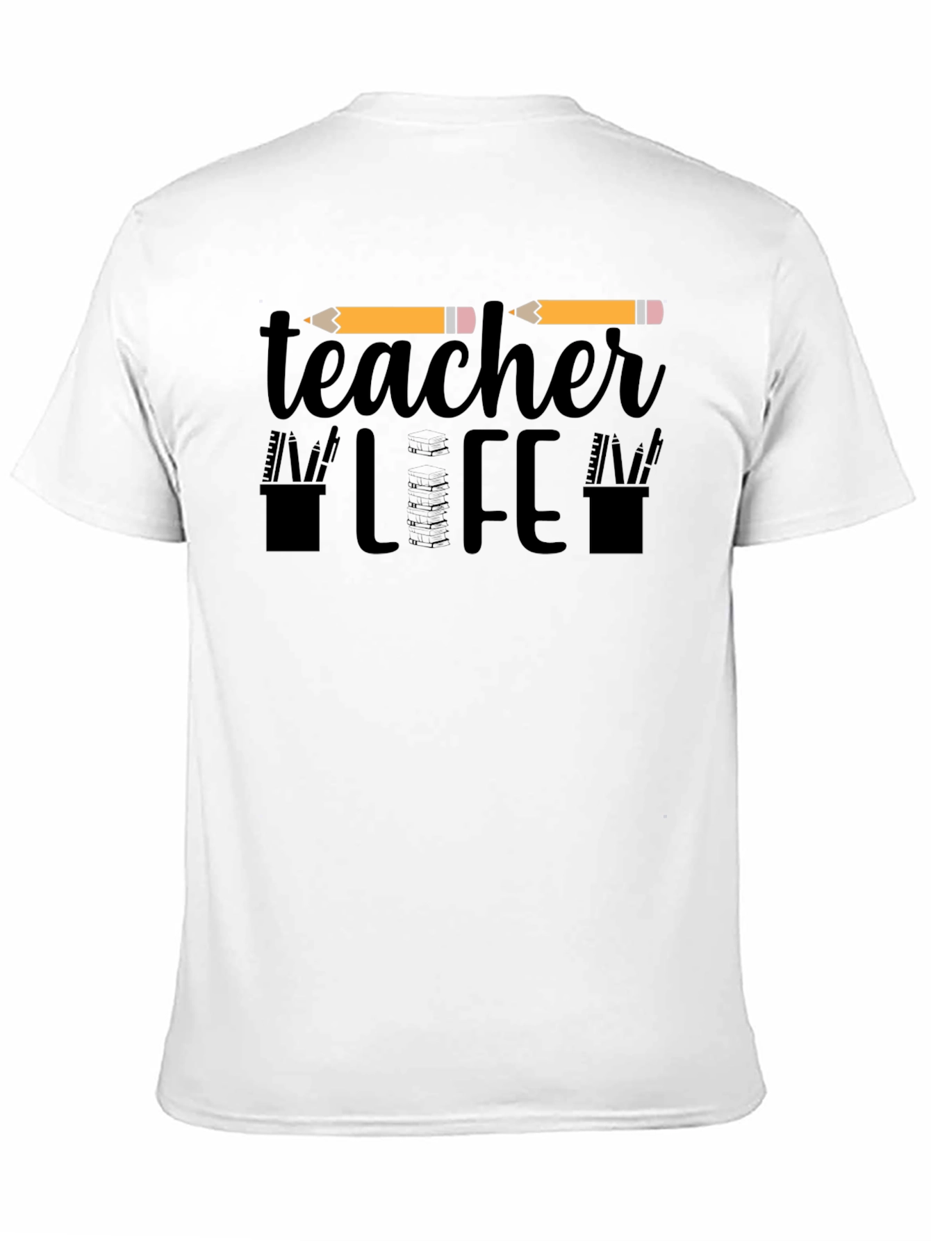 Black Teacher Life Graphic Tee - Black Unisex T-Shirt view 11