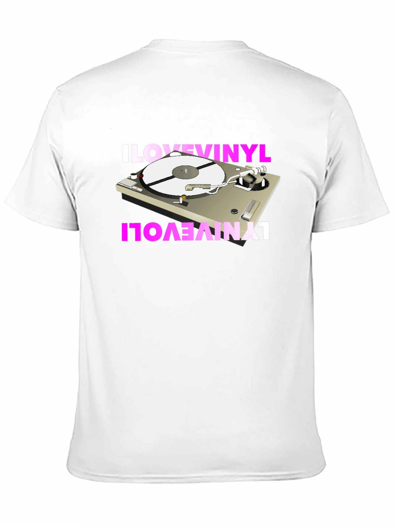 Black I Love Vinyl Turntable Graphic Tee view 11