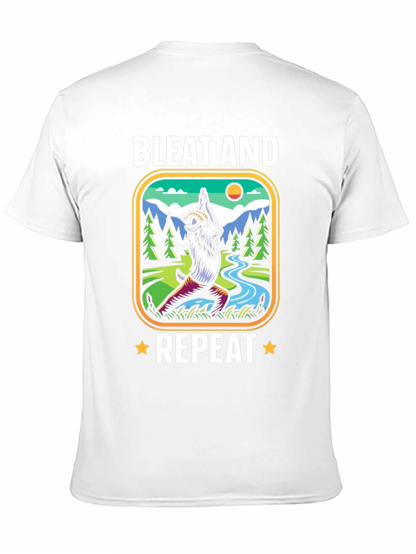 Black Bleat and Repeat Yoga Goat T-Shirt view 11