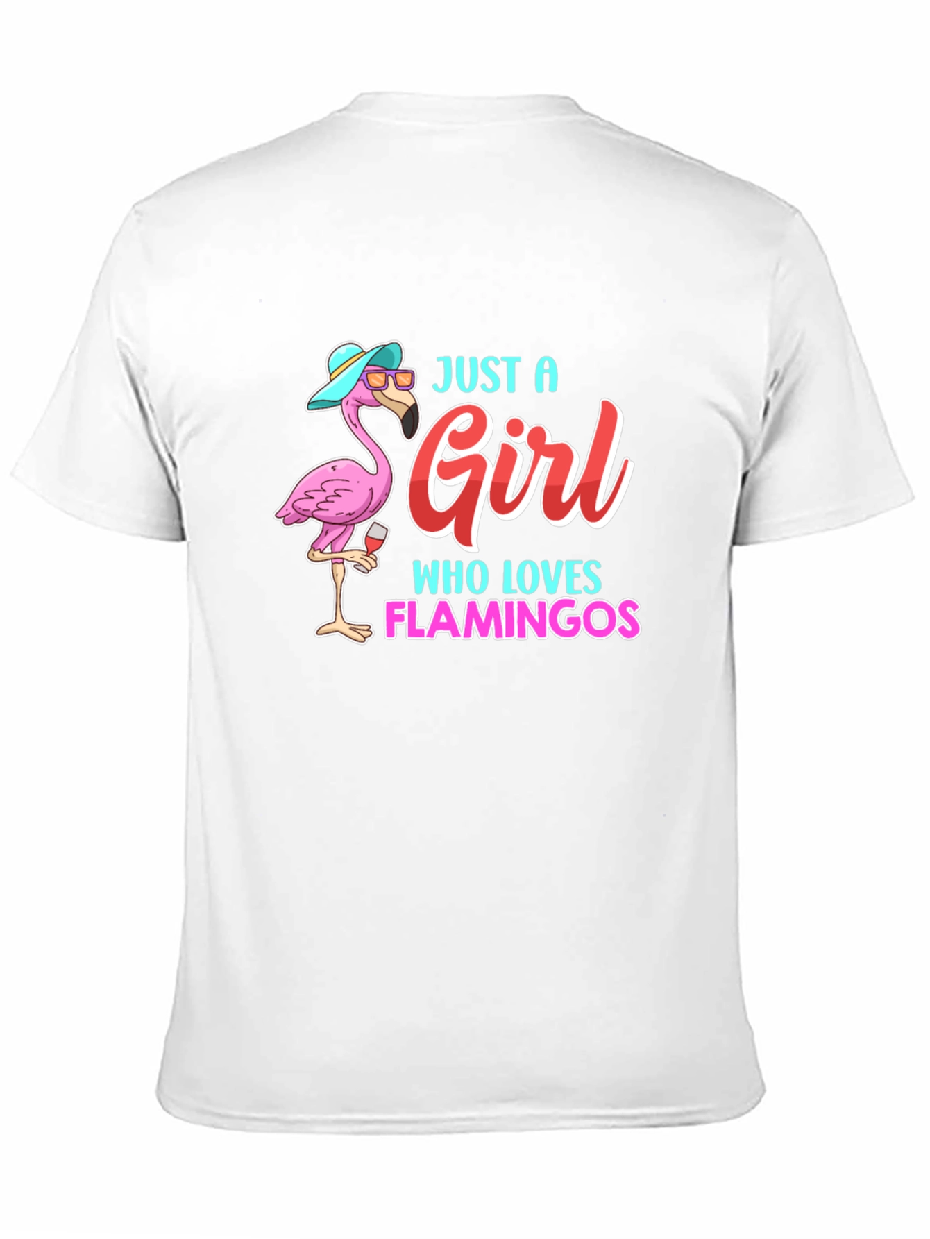 Black Just a Girl Who Loves Flamingos T-Shirt view 11
