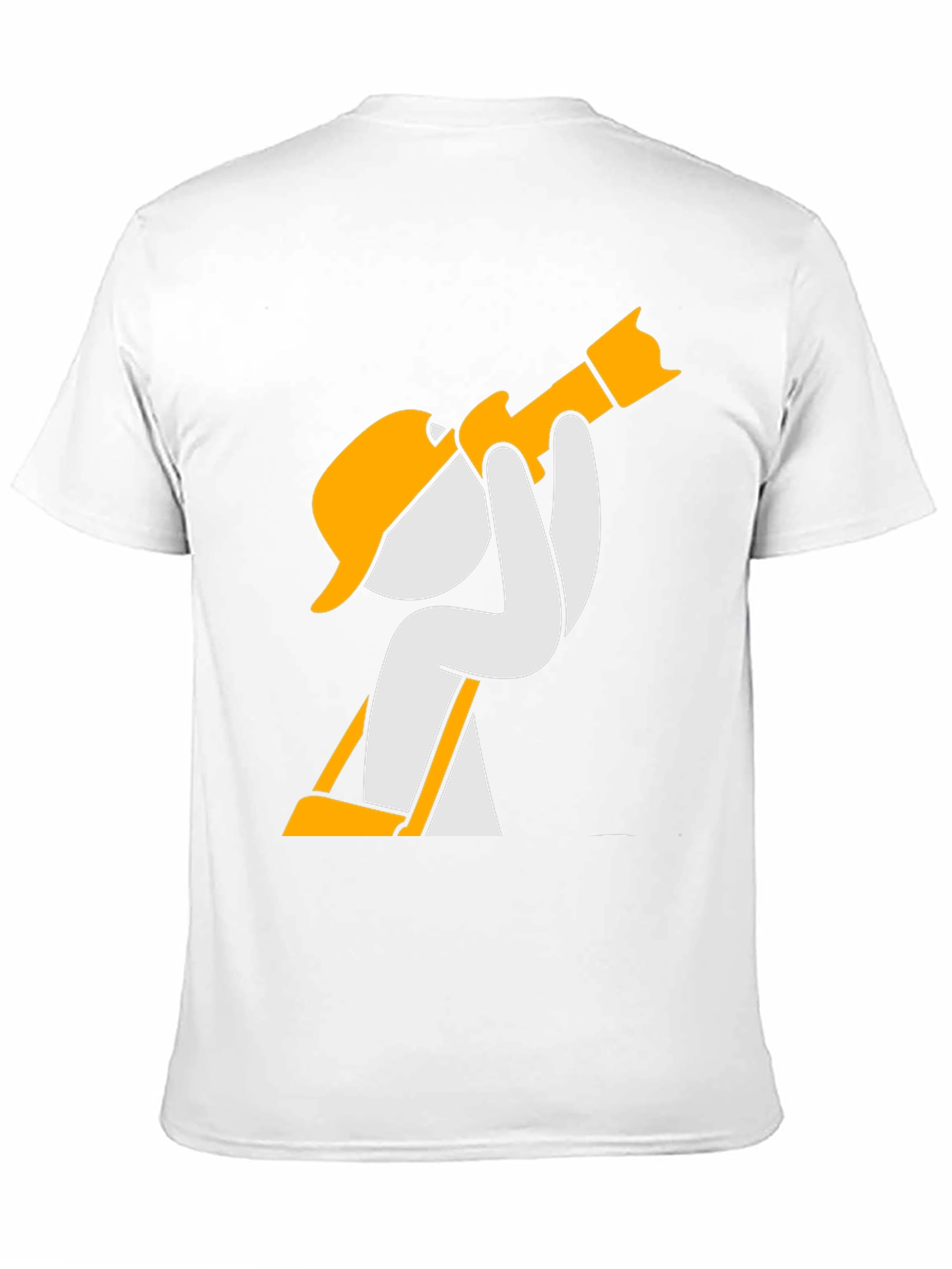 Black Construction Worker Cartoon Graphic T-Shirt view 11