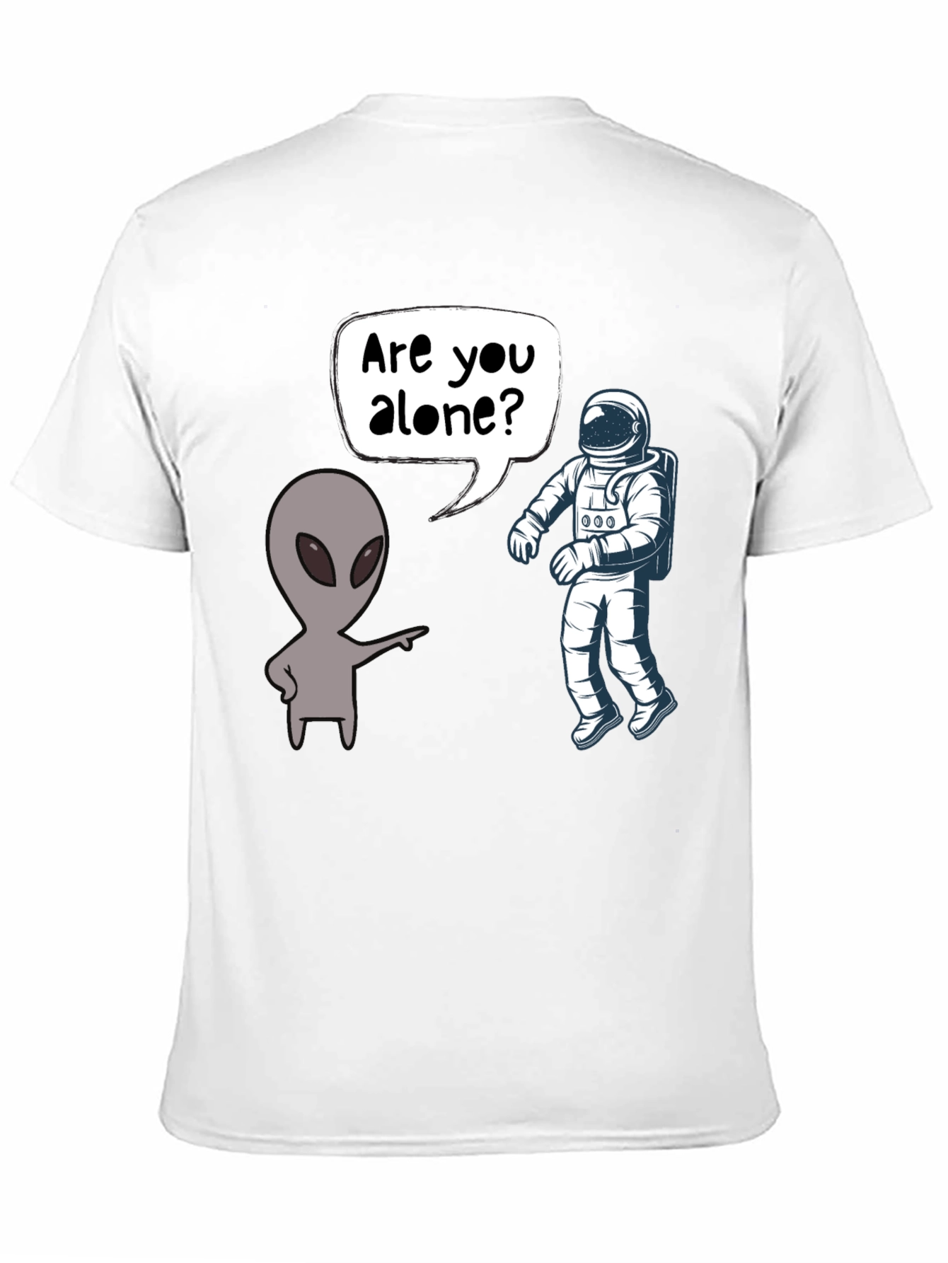Black Alien & Astronaut T-Shirt - Are You Alone? view 11