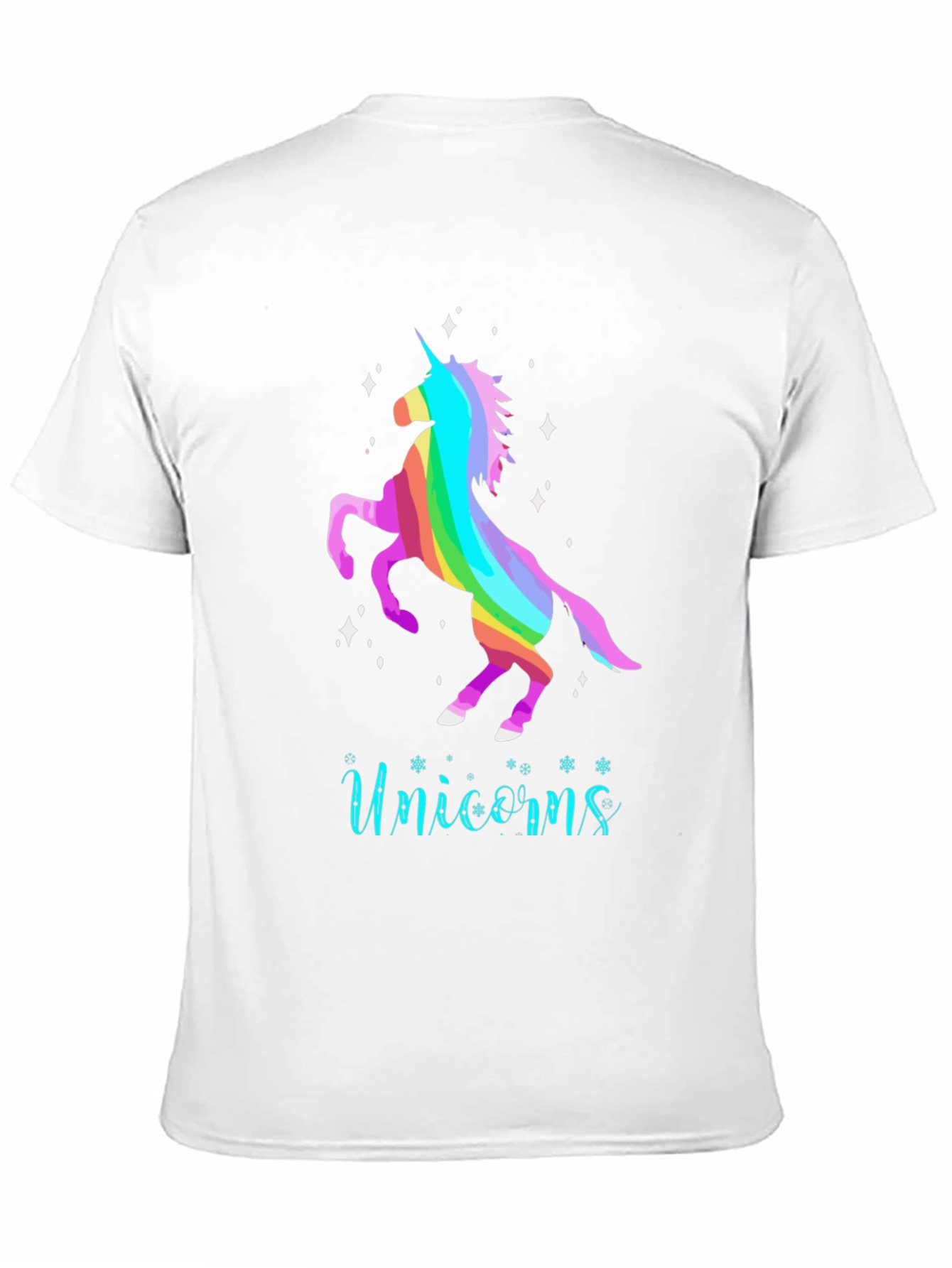 Black Rainbow Unicorn Tee - Magical Graphic T-Shirt view 11
