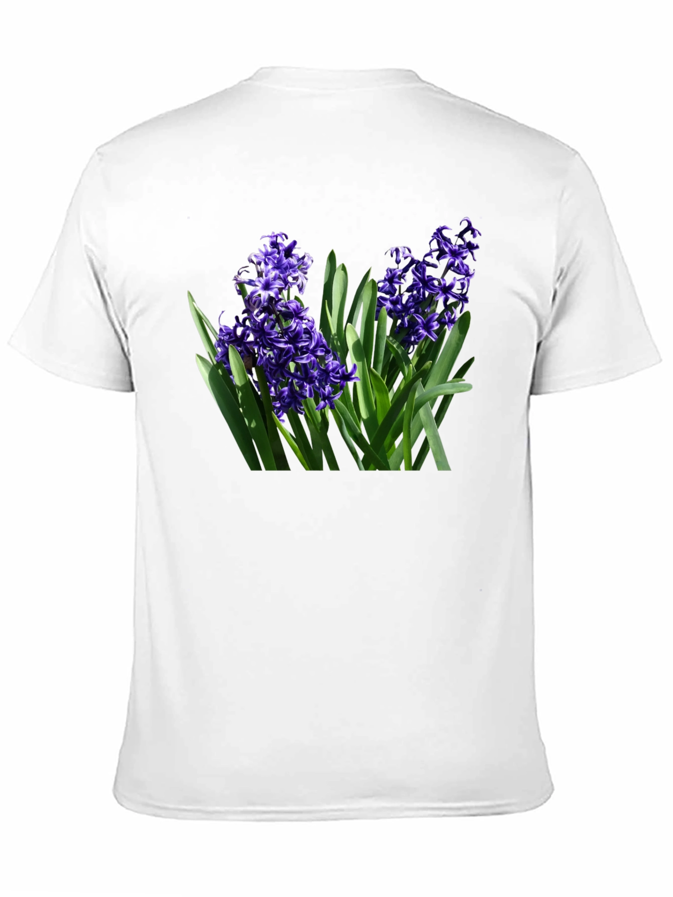 Black Floral Hyacinth Graphic Tee - Black Cotton T-Shirt view 11