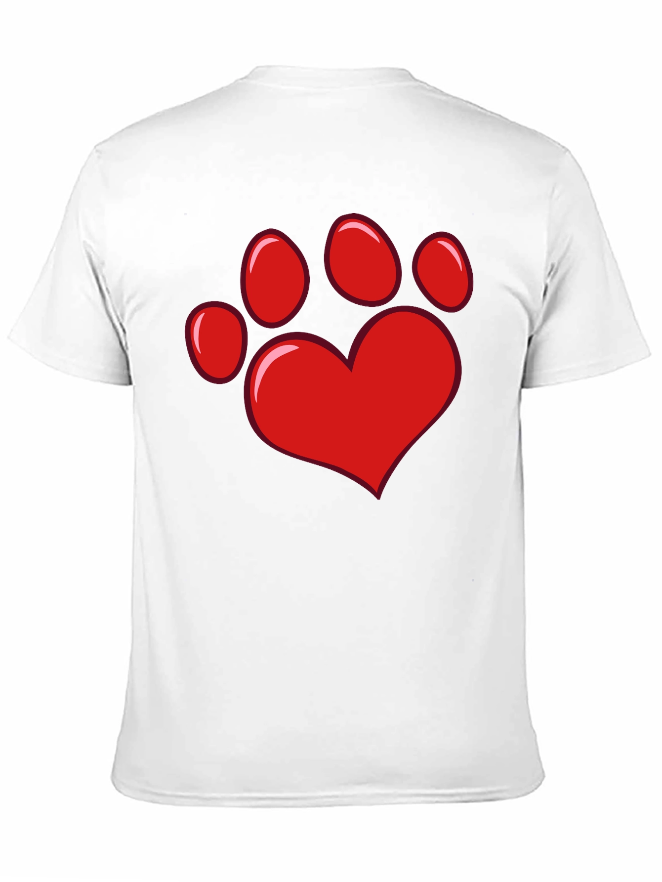 Black Heart Paw Print Black T-Shirt view 11