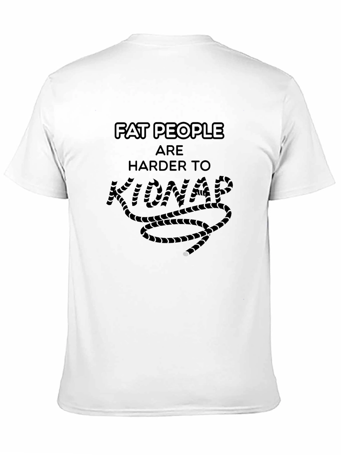 Black Fat People Harder to Kidnap Black Graphic T-Shirt view 11