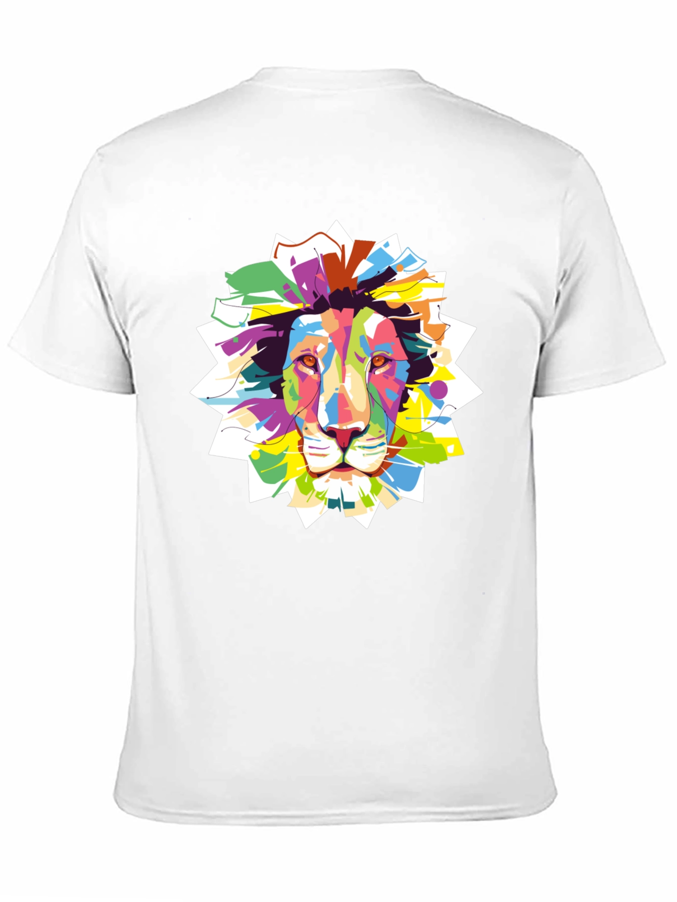 Black Vibrant Lion Graphic Black T-Shirt view 11
