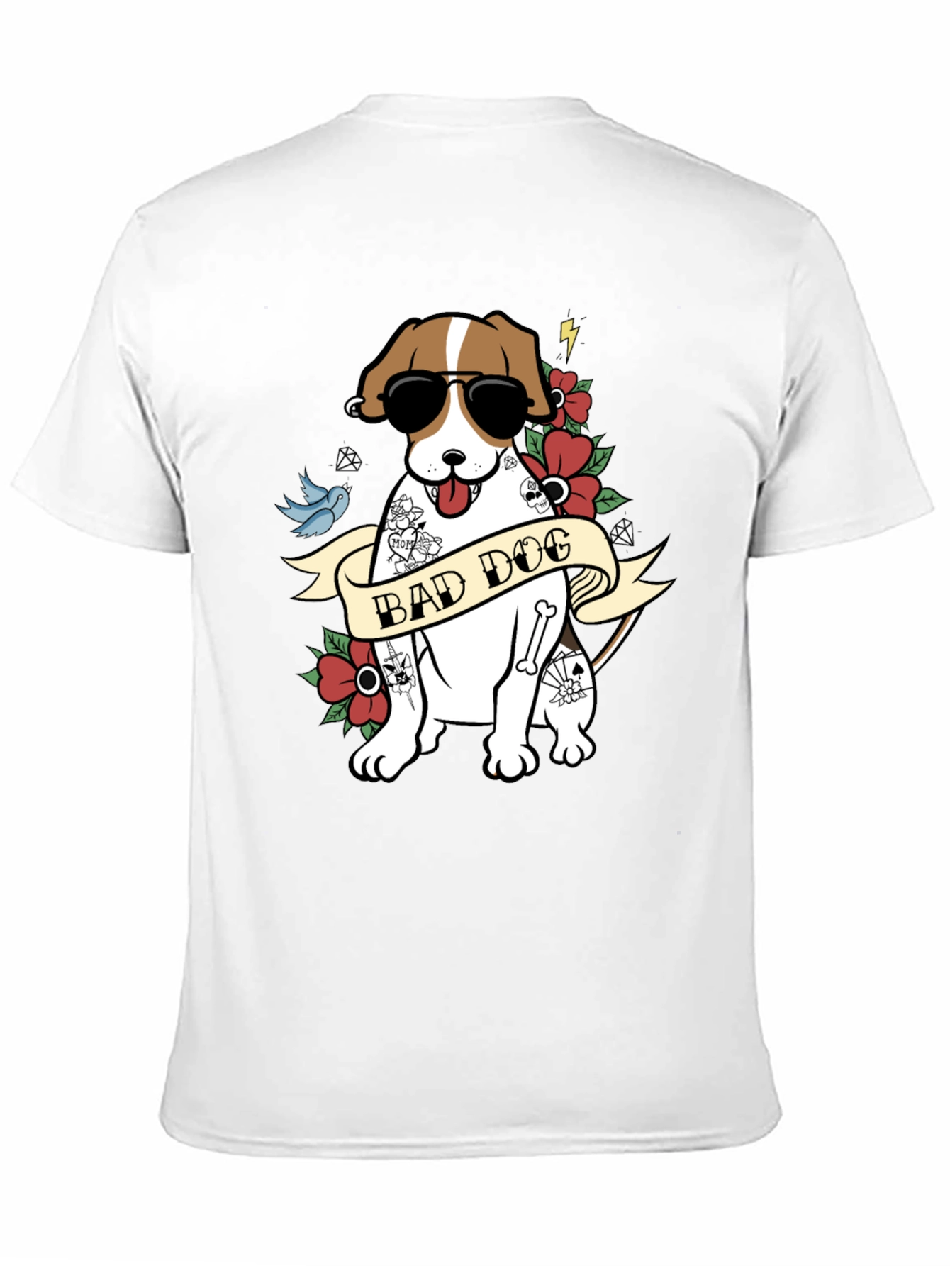 Bad Dog Tattoo Graphic T-Shirt - Unique Design - 11