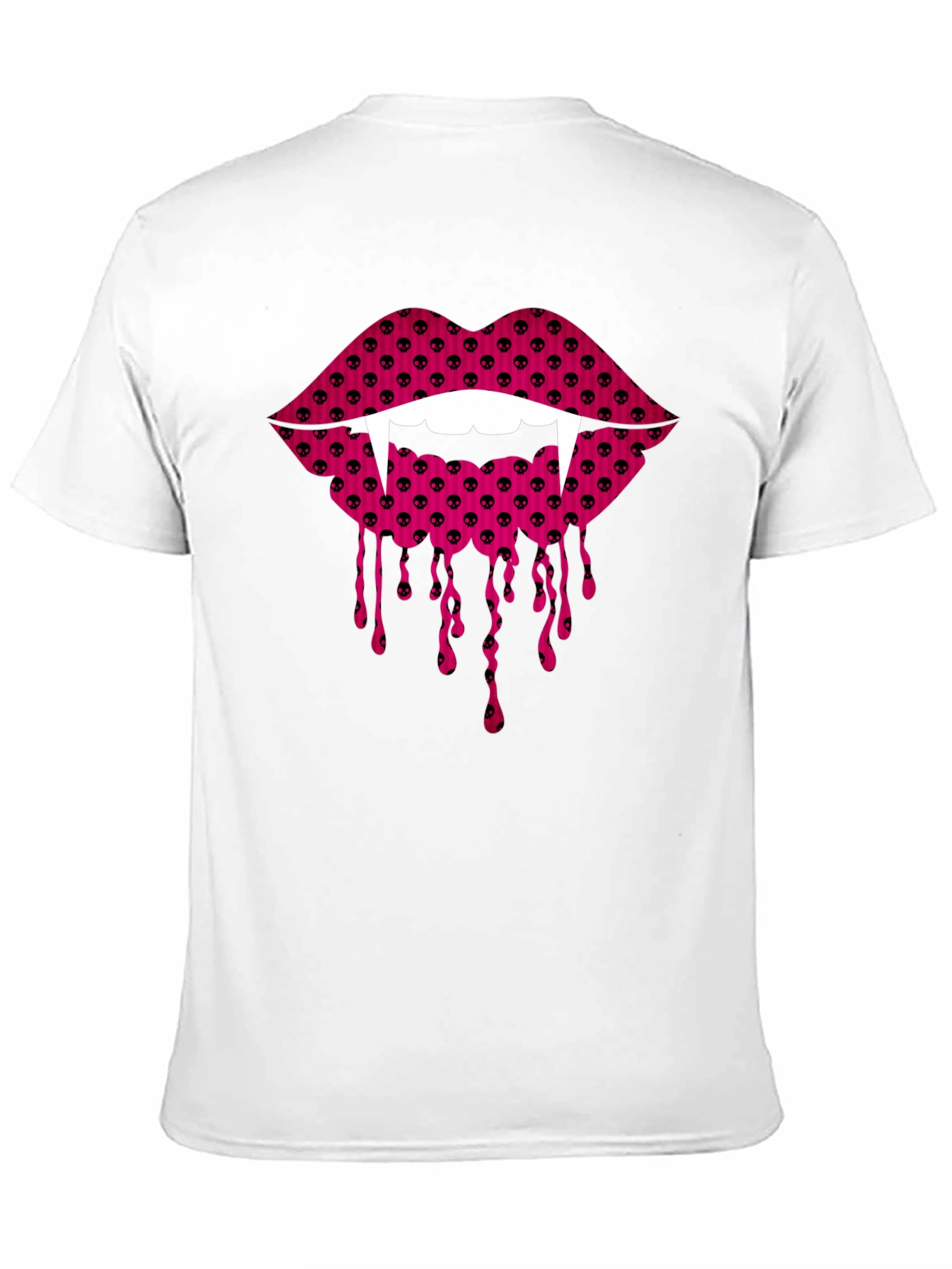Black Vampire Lips Graphic Tee - Halloween Fashion view 11