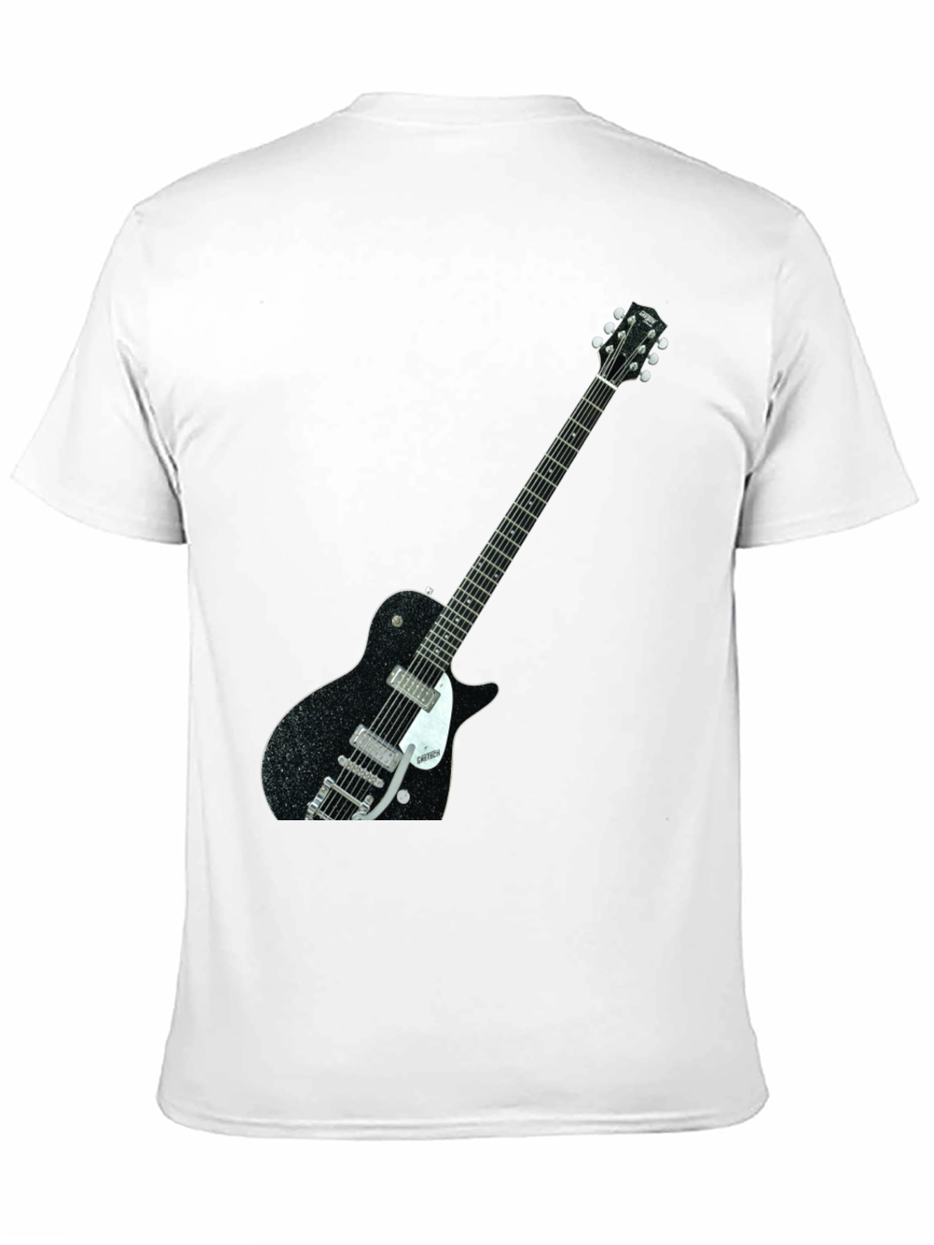 Black Black T-Shirt with Guitar Graphic view 11