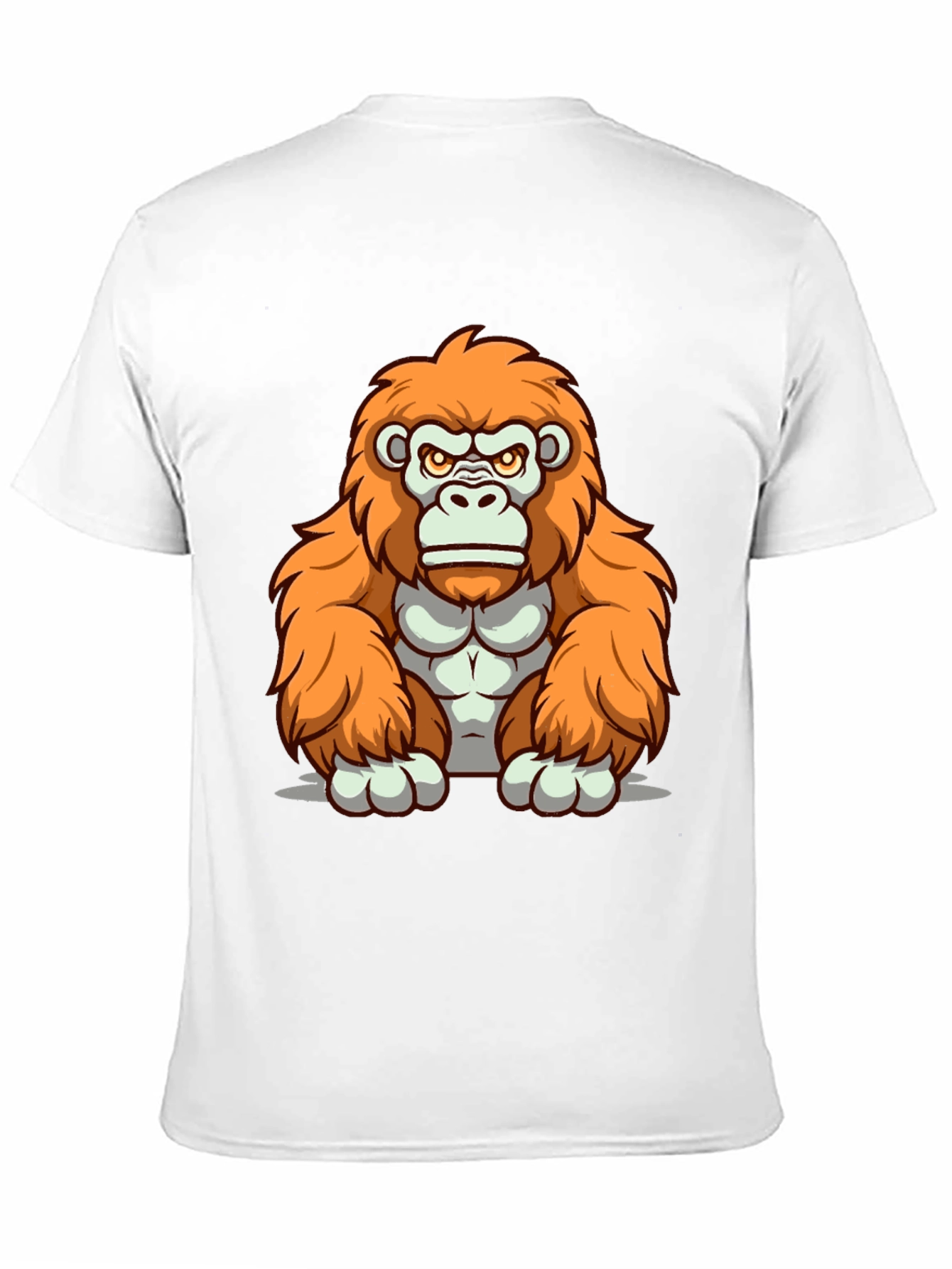 Black Orange Gorilla Graphic T-Shirt - Cartoon Style view 11